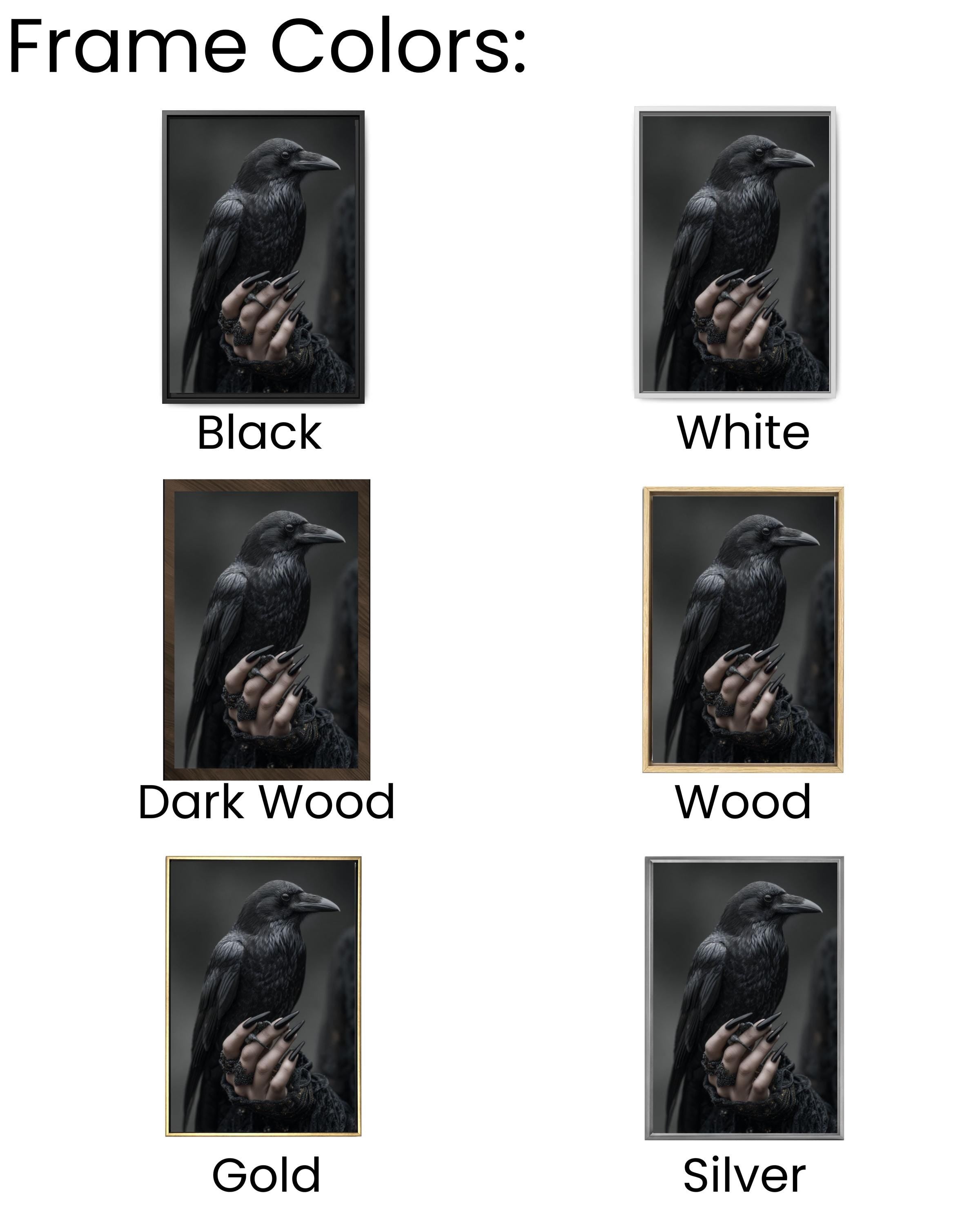 Gothic Raven Hand Wall Art – Dark Surreal Poster or Canvas Print