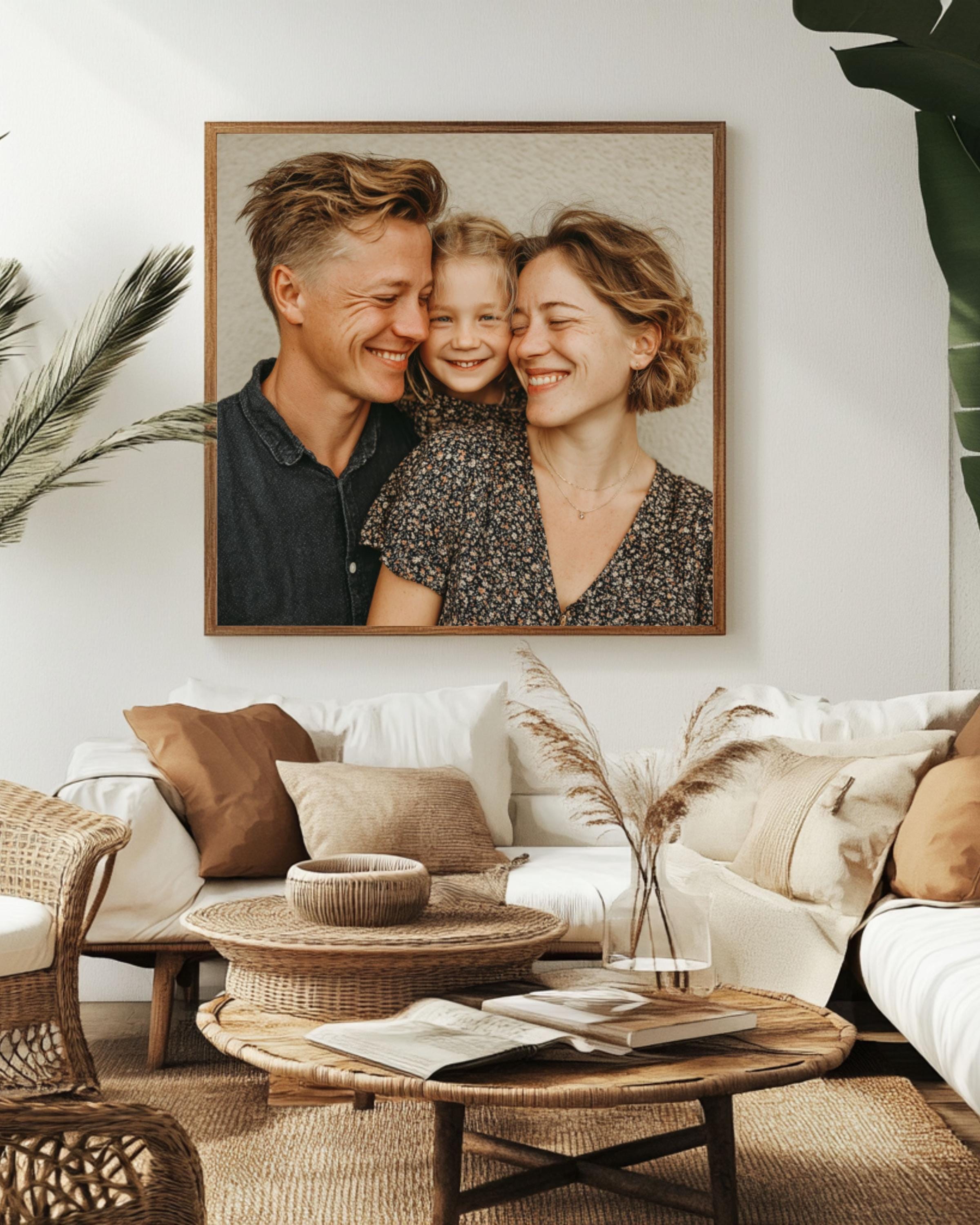 Personalized Photo Canvas Print – Custom Framed Family Portrait Wall Art
