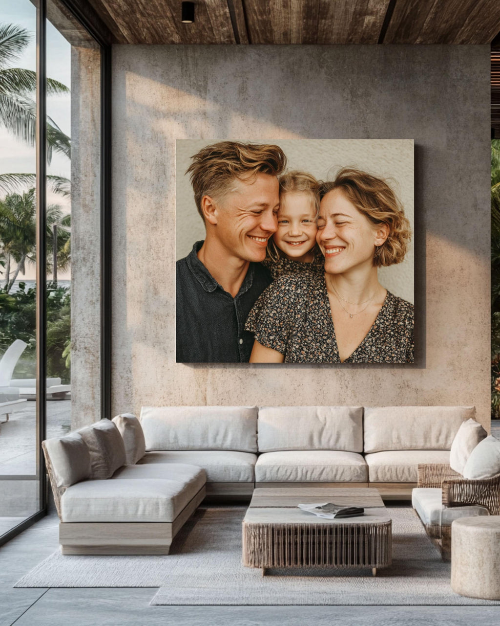 Personalized Photo Canvas Print – Custom Framed Family Portrait Wall Art