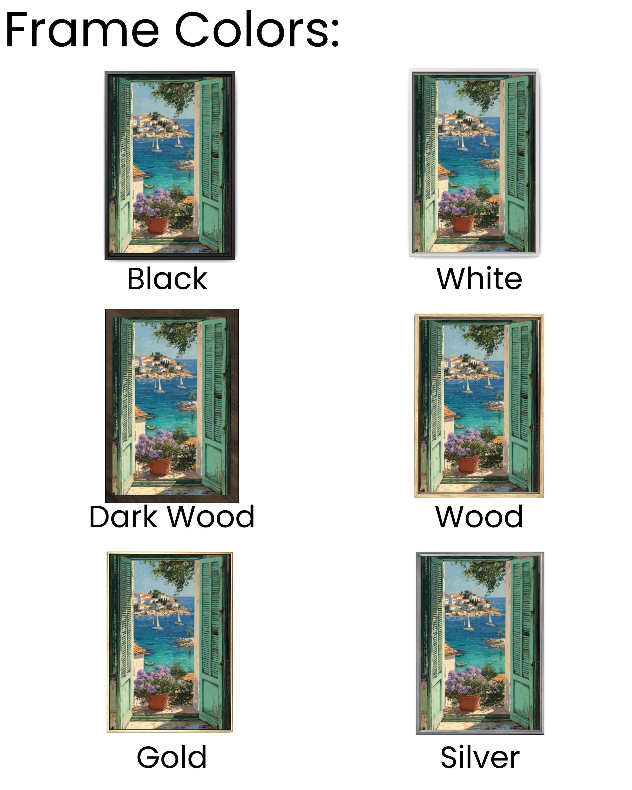 Matisse-Inspired Coastal Wall Art – Sea View with Sailboats & Green Shutters