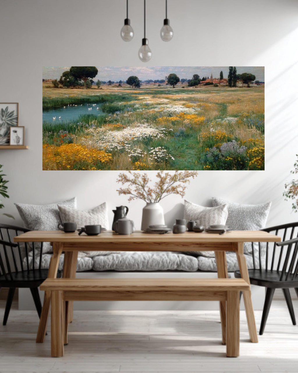 Childe Hassam Style Meadow Wall Art – Impressionist Wildflower Landscape Print