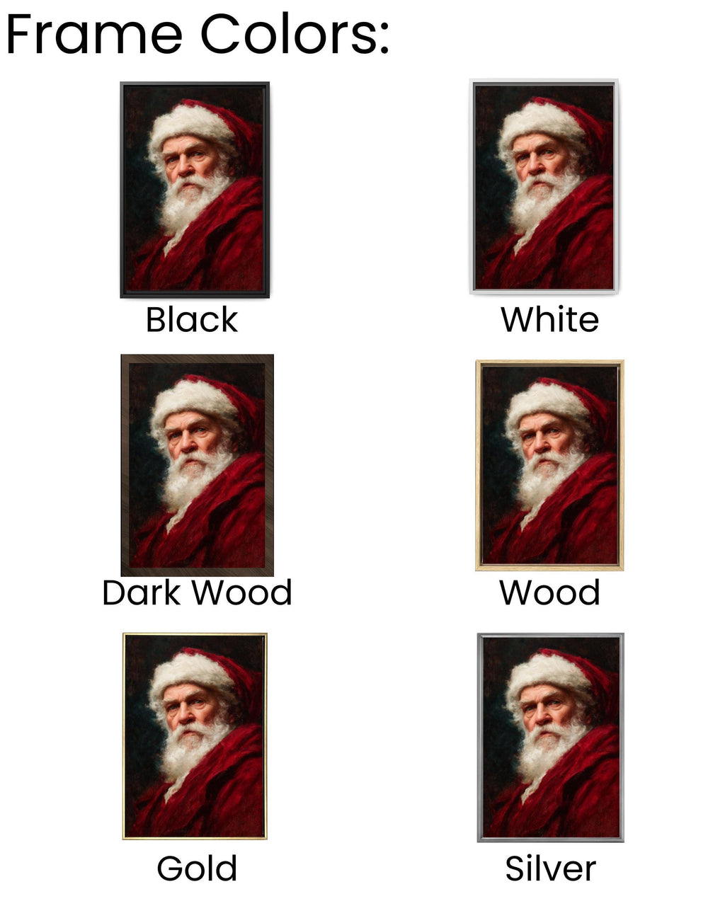 Vintage Santa Claus Oil Painting – Classic Christmas Wall Art Print
