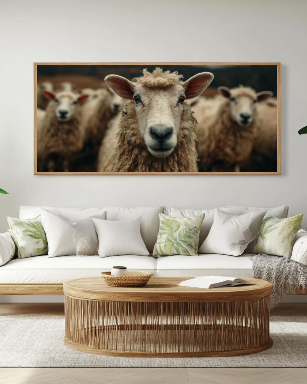 Vintage Sheep Portrait Wall Art – Farmhouse Canvas or Framed Print