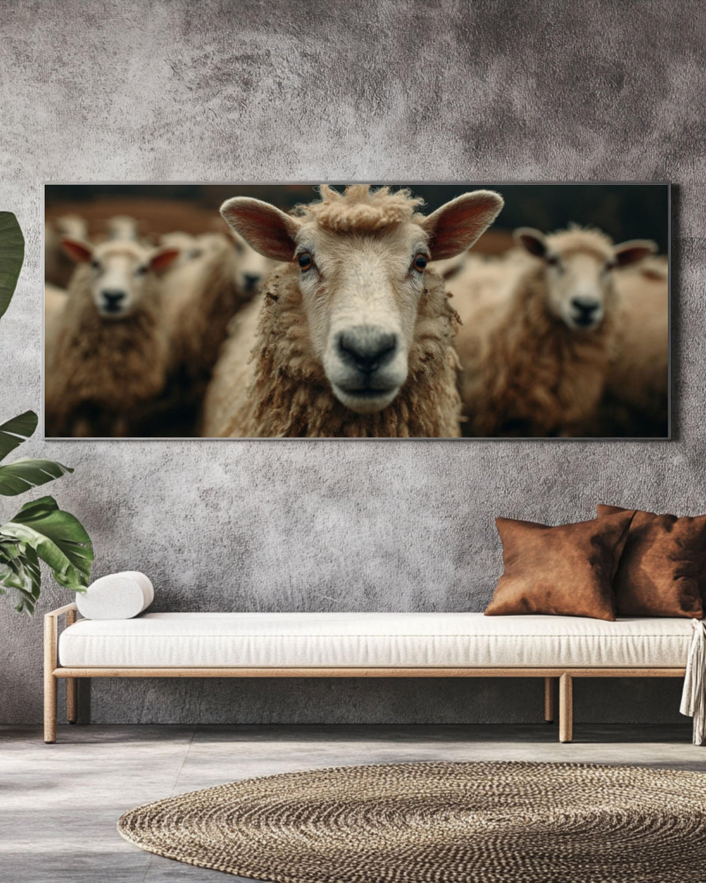 Vintage Sheep Portrait Wall Art – Farmhouse Canvas or Framed Print