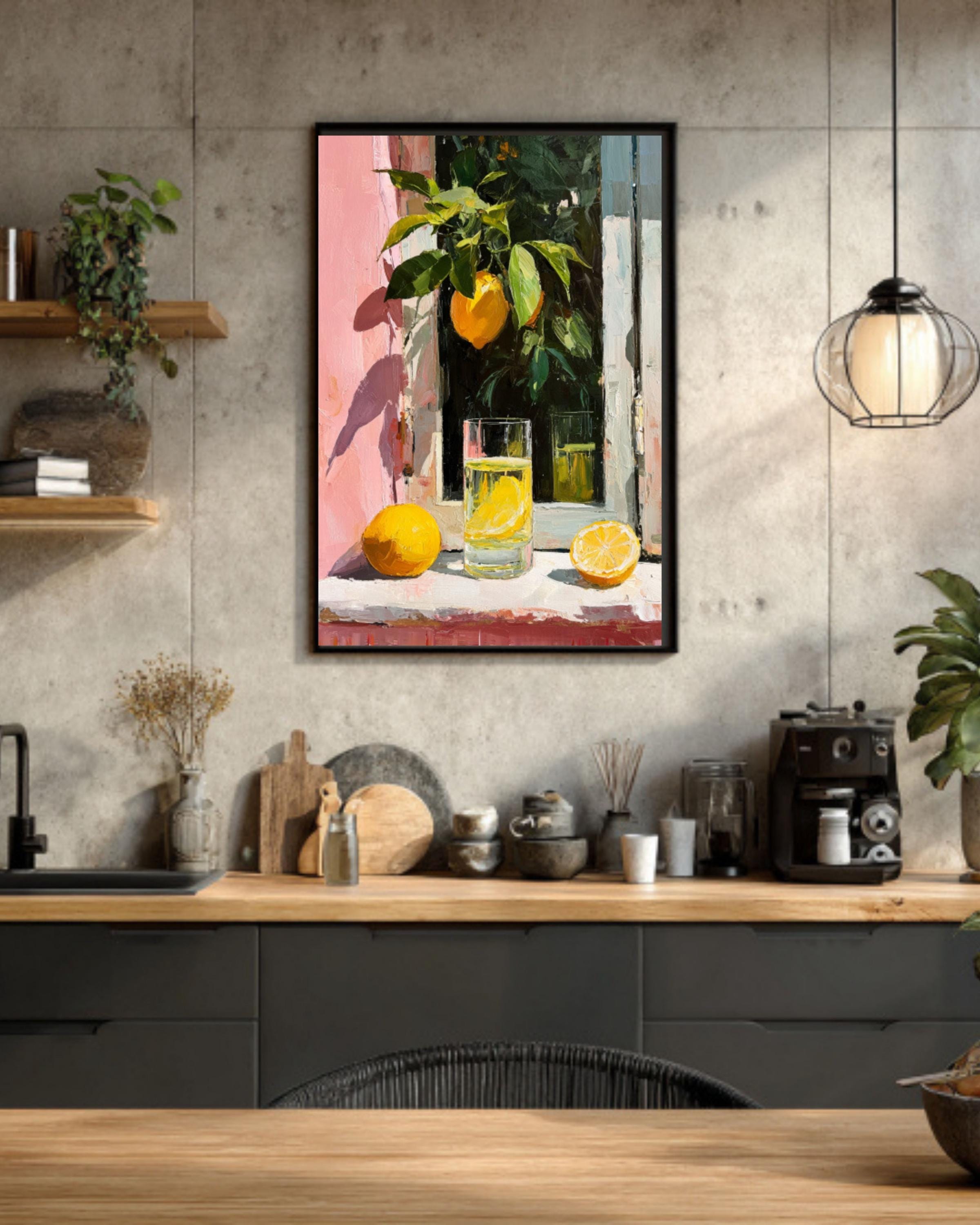 Matisse-Inspired Lemon Wall Art – Sunny Windowsill Still Life Print