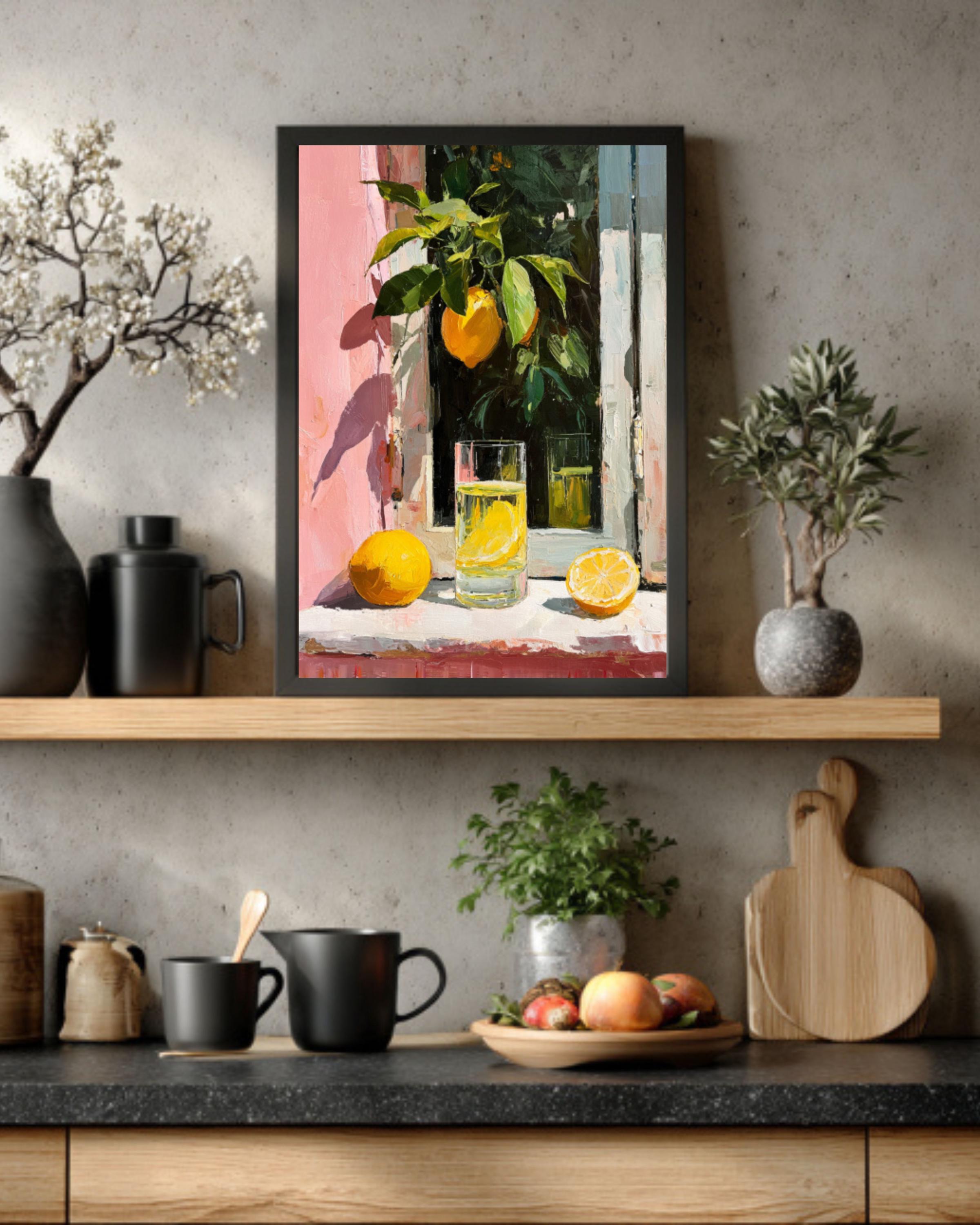 Matisse-Inspired Lemon Wall Art – Sunny Windowsill Still Life Print
