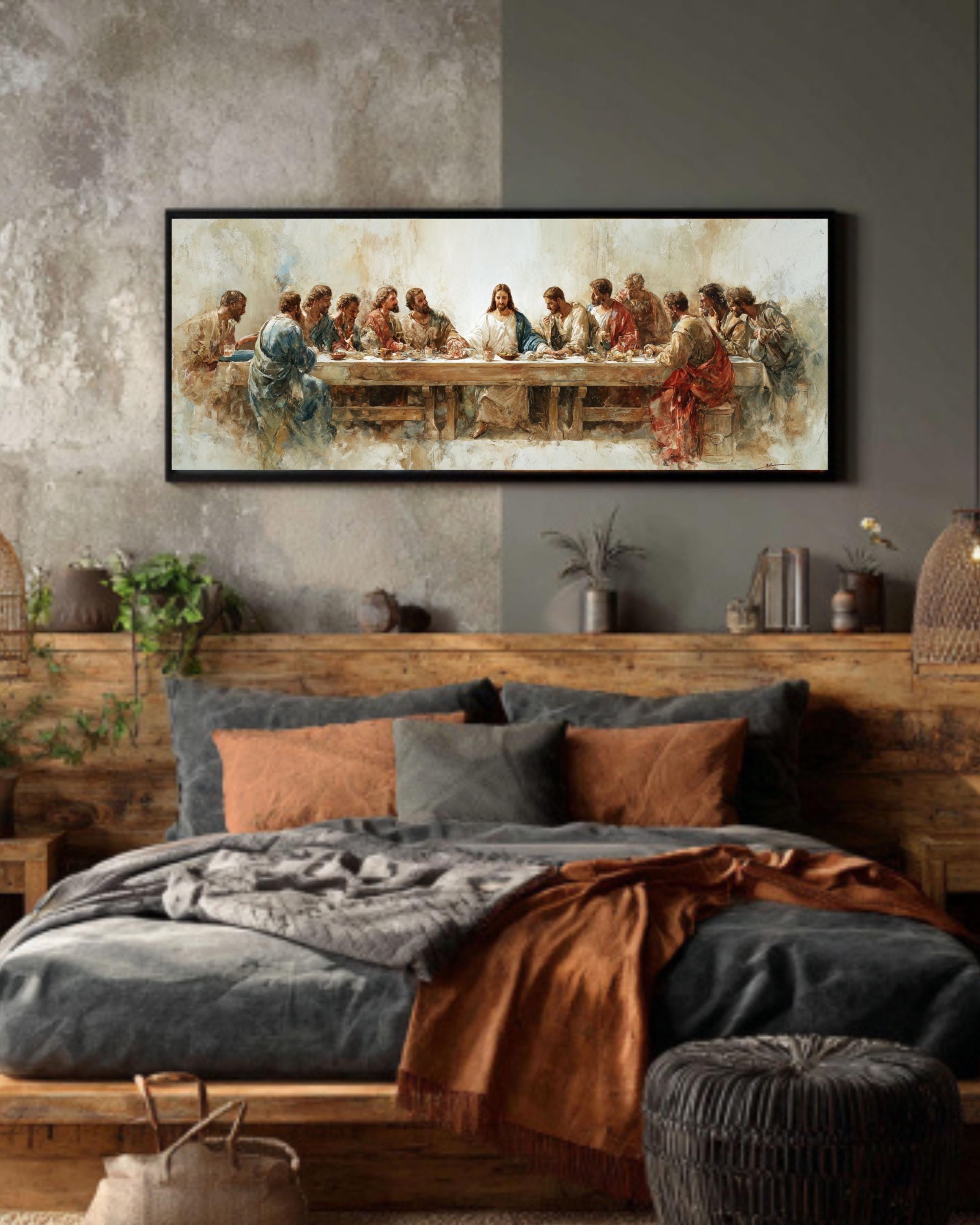 Bible Wall Art – The Last Supper Watercolor Christian Decor
