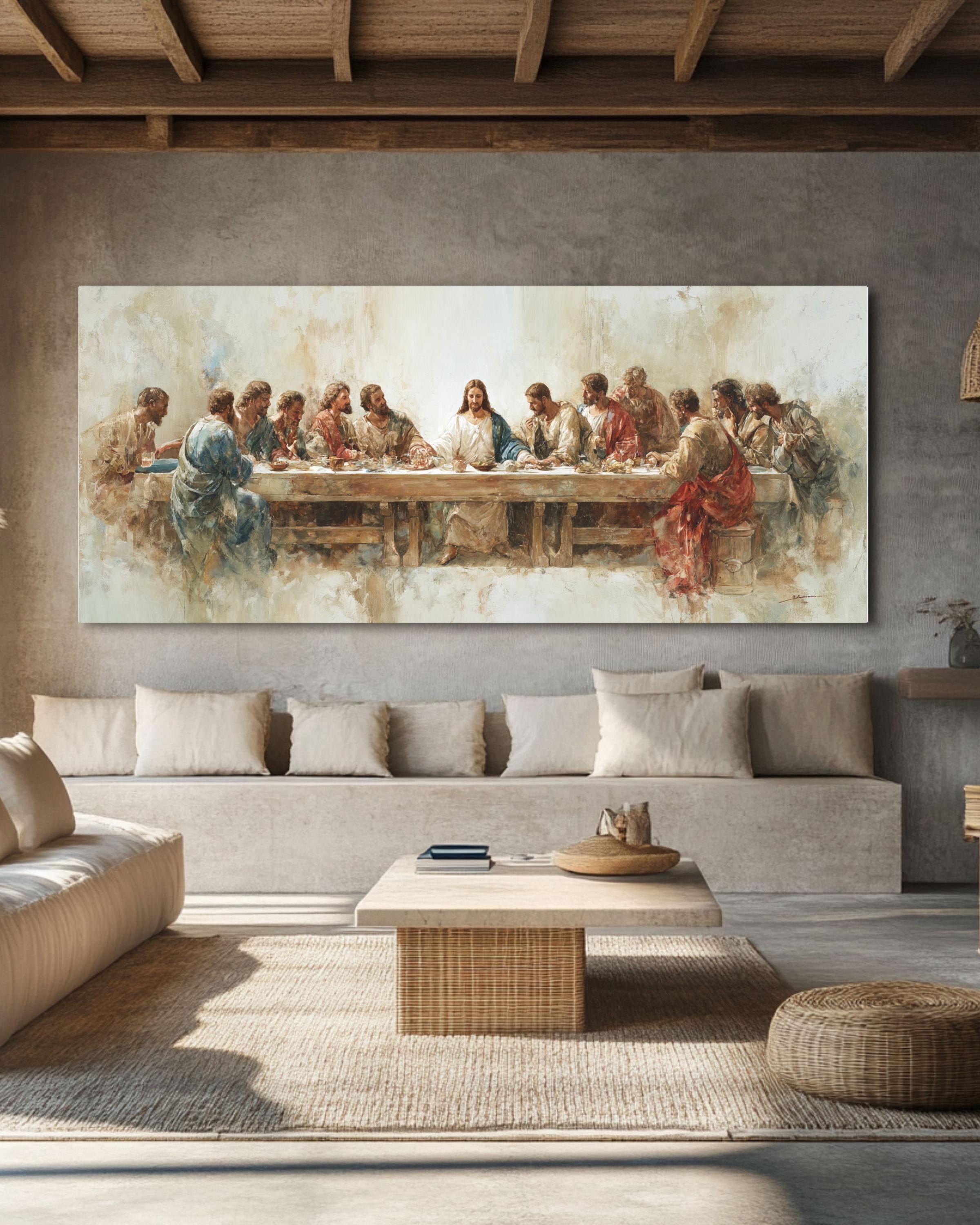 Bible Wall Art – The Last Supper Watercolor Christian Decor