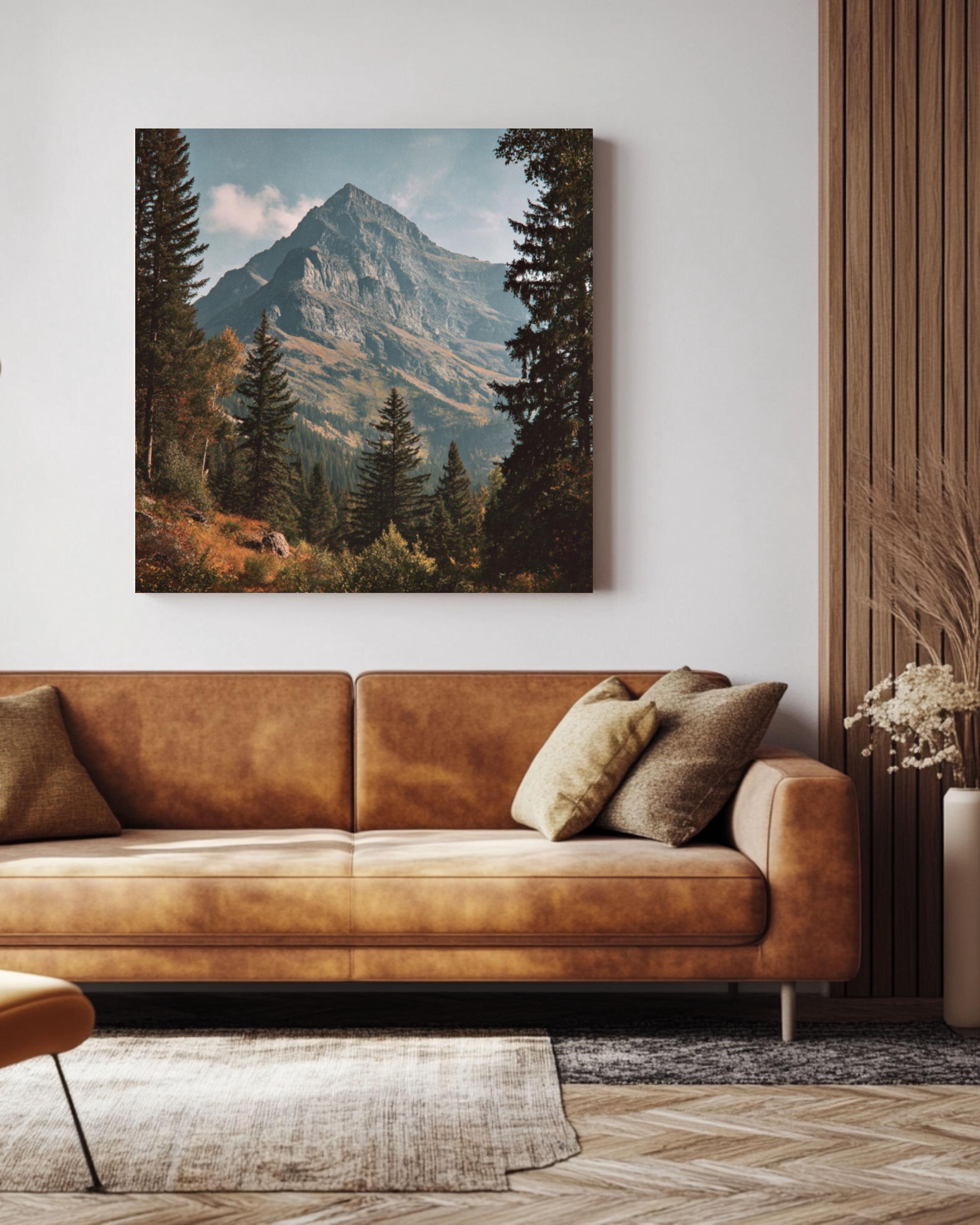 Autumn Mountain Landscape Canvas – Glacier Peak Vintage Print