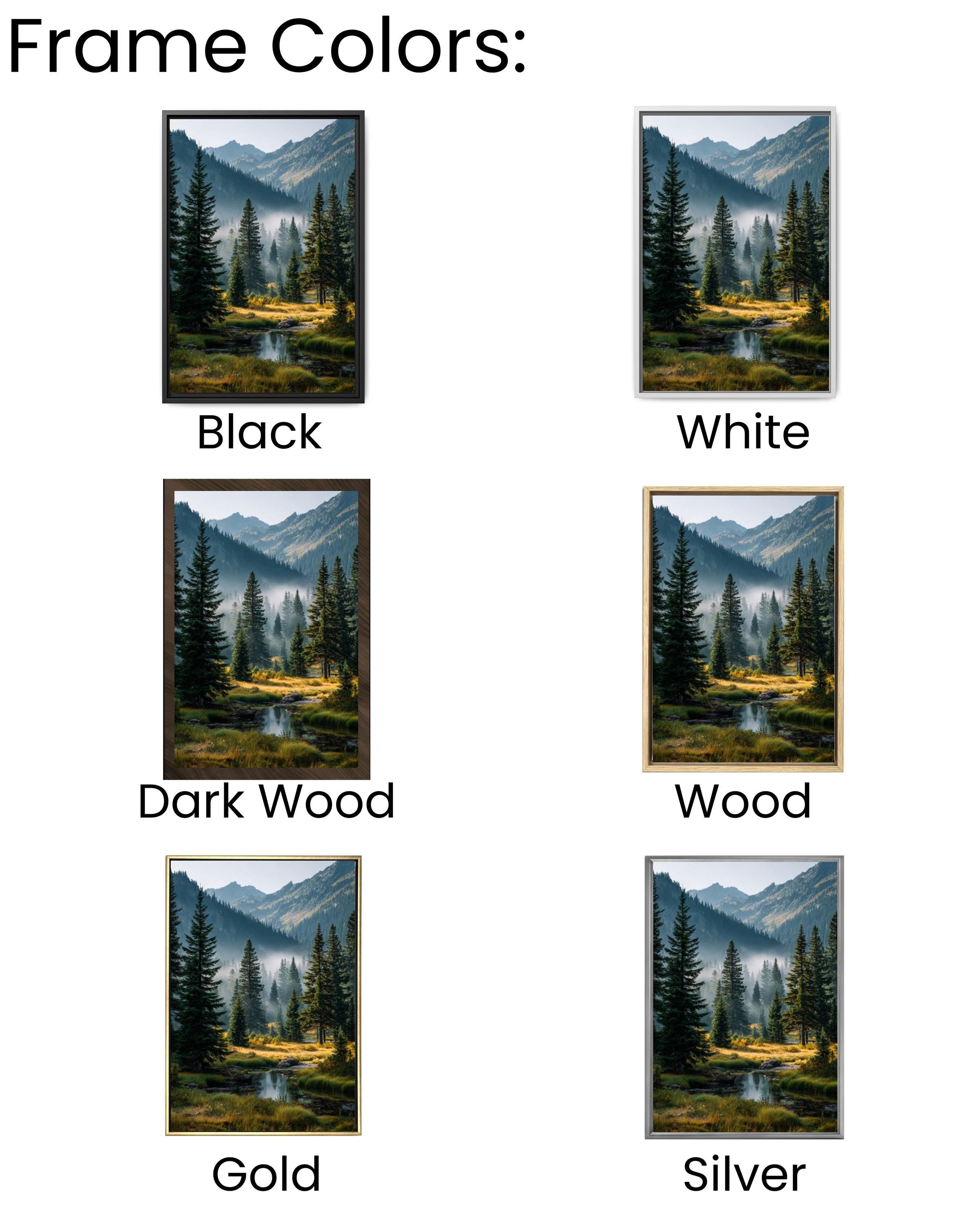 Misty Pine Forest Landscape Wall Art – Washington Mountain Lake Nature Print