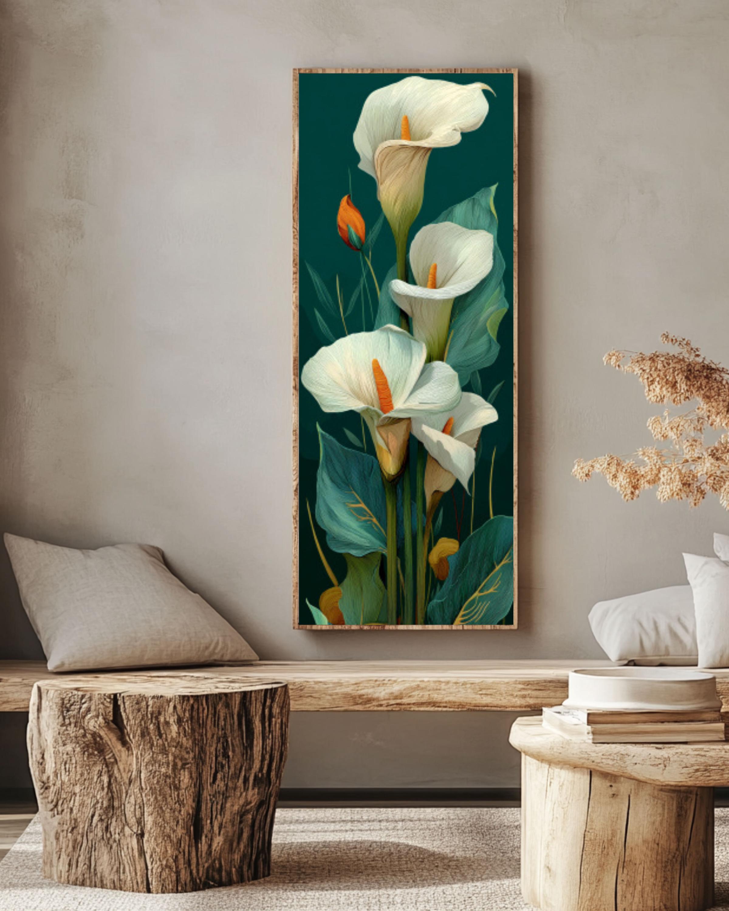 Pastel Calla Lily Wall Art – Classical Floral Canvas Print