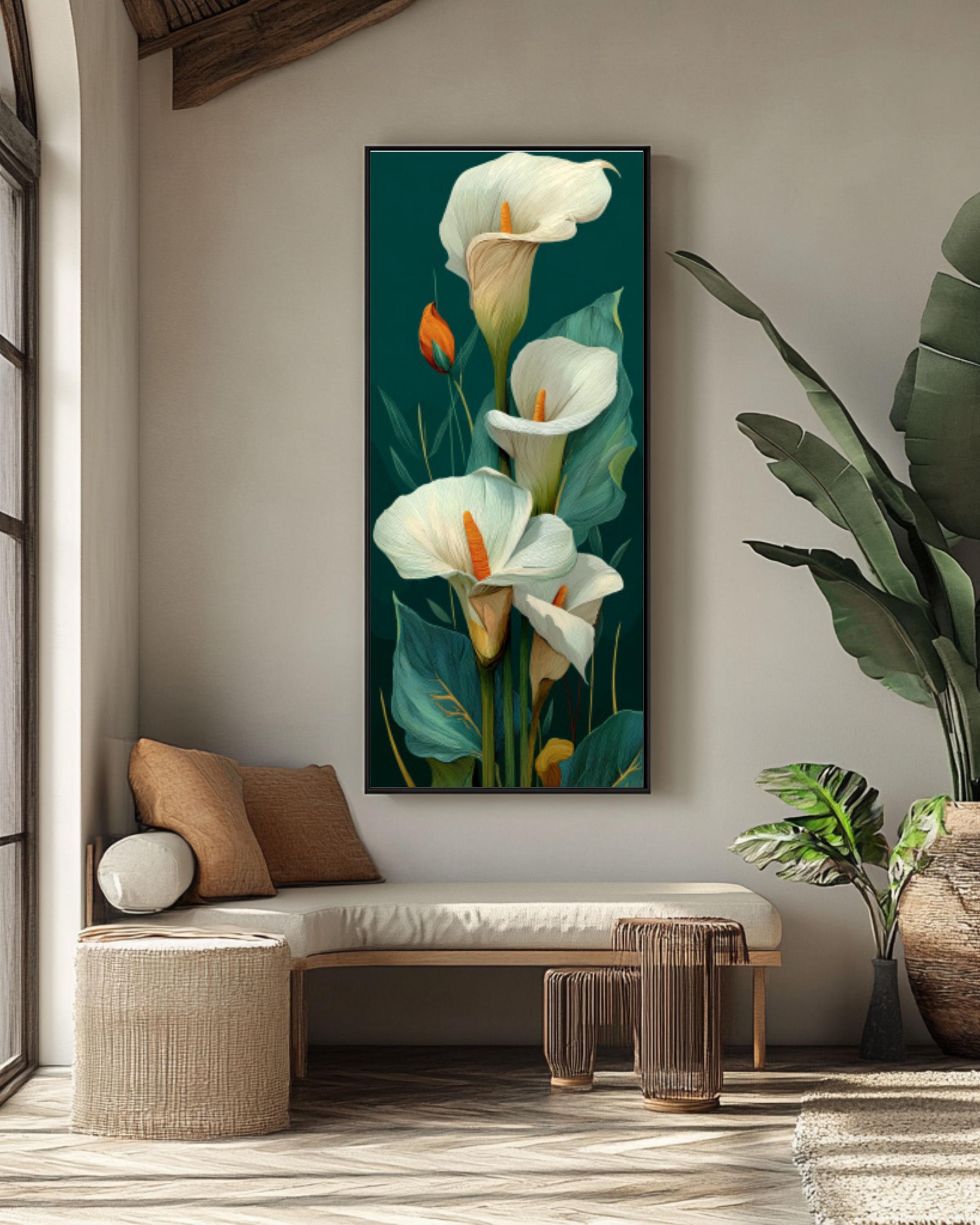 Pastel Calla Lily Wall Art – Classical Floral Canvas Print
