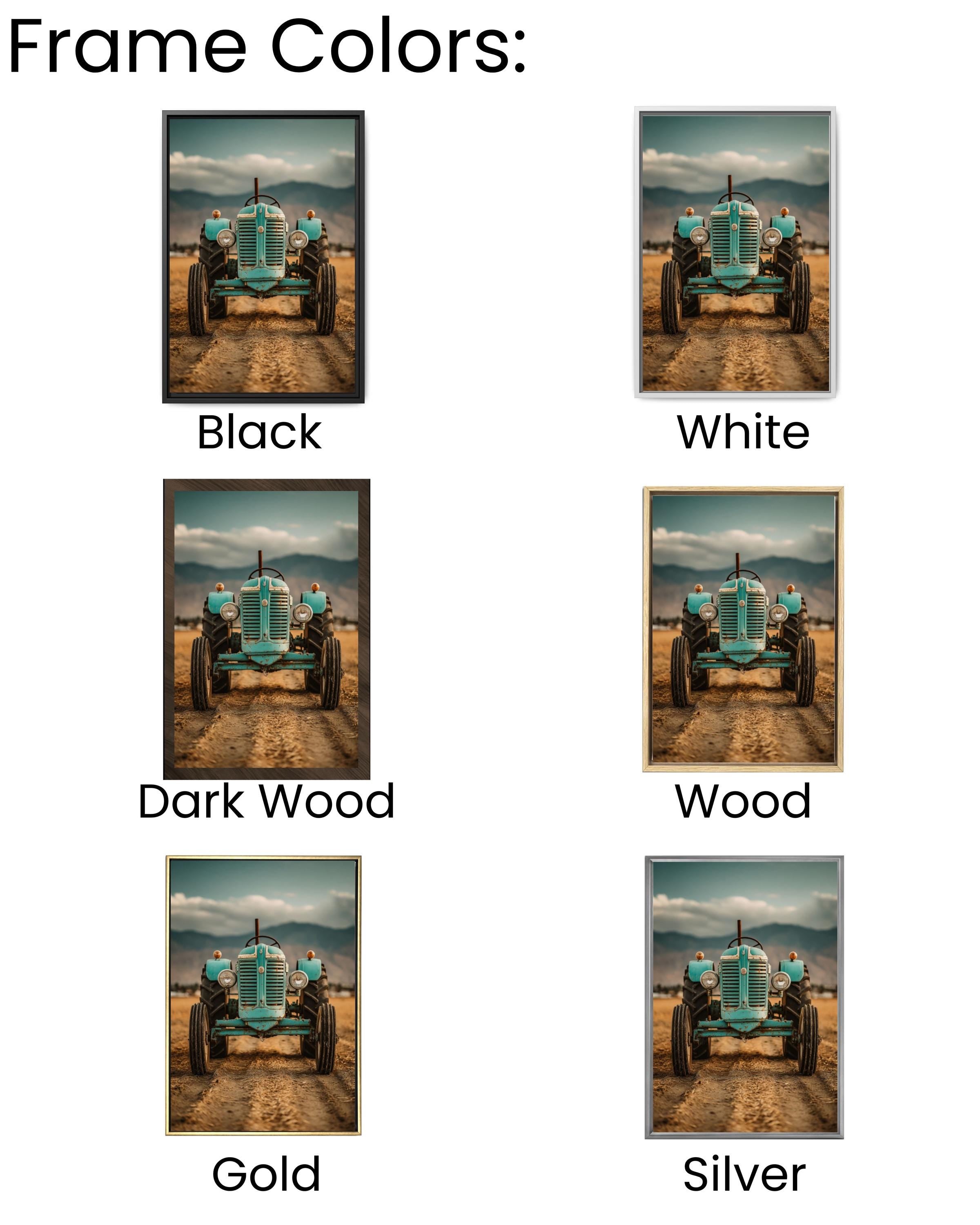 Turquoise Vintage Tractor Wall Art – Retro Farmhouse Photography Print