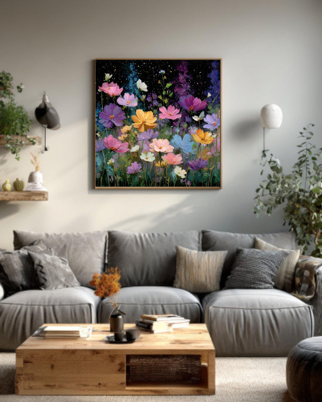 Pastel Wildflower Garden Art – Whimsical Nursery Print
