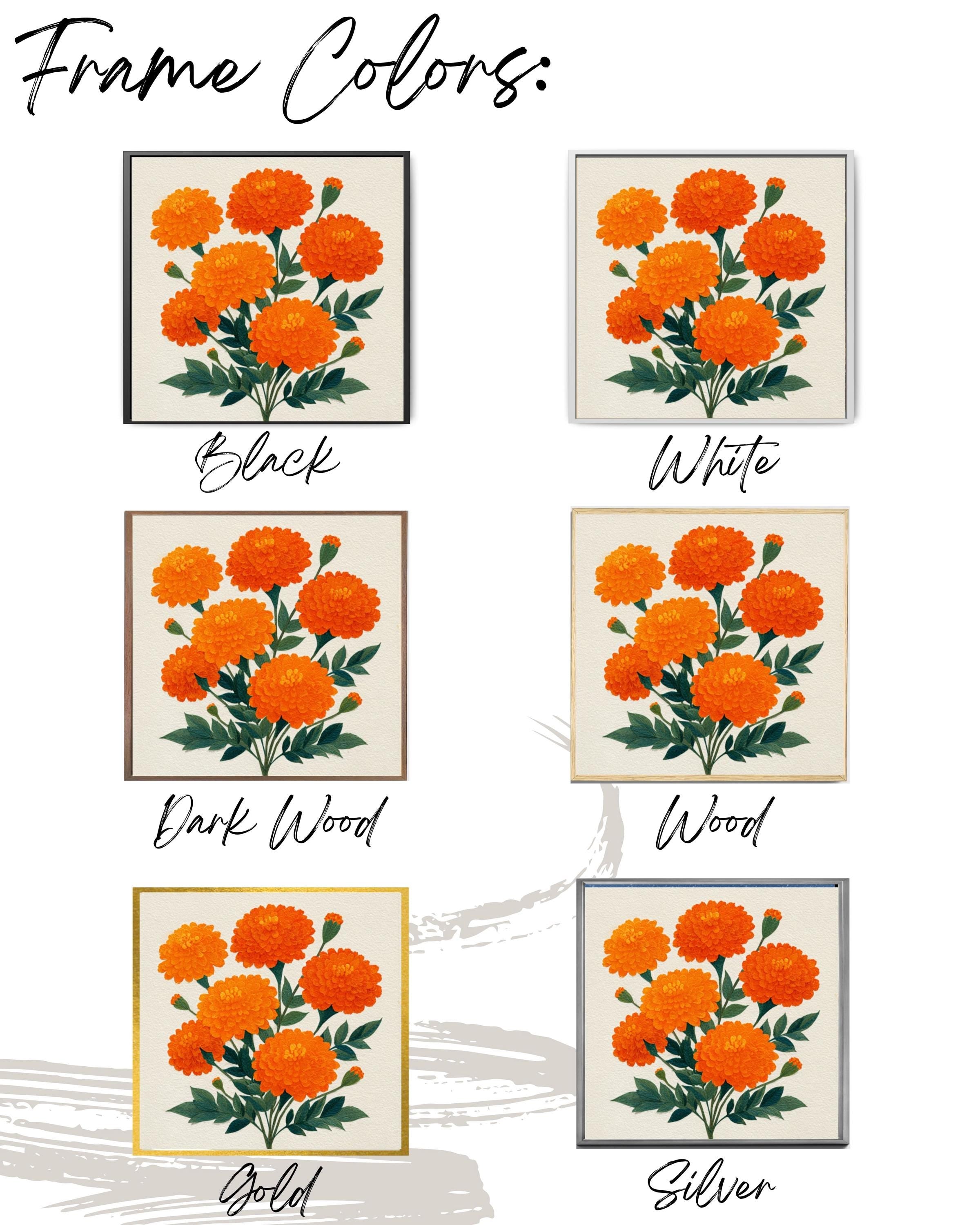 Orange Marigold Bouquet Art â€“ Paper Cut Floral Print Canvas Wall Art Print – Premium Home Decor