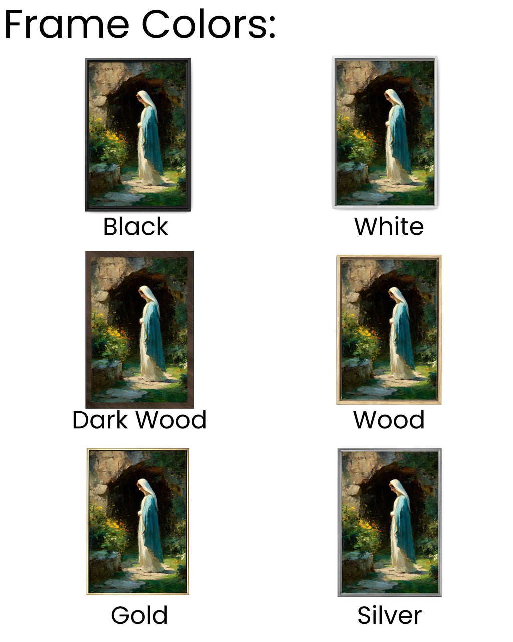 Lourdes Grotto Virgin Mary Canvas Art – Catholic Decor