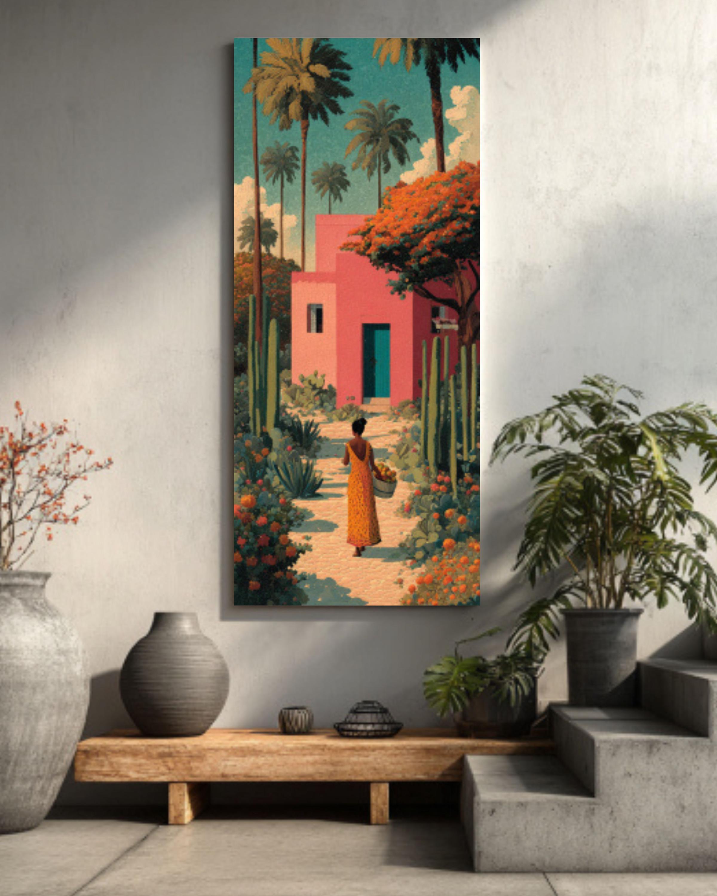 African Woman Tropical Portrait Canvas Art