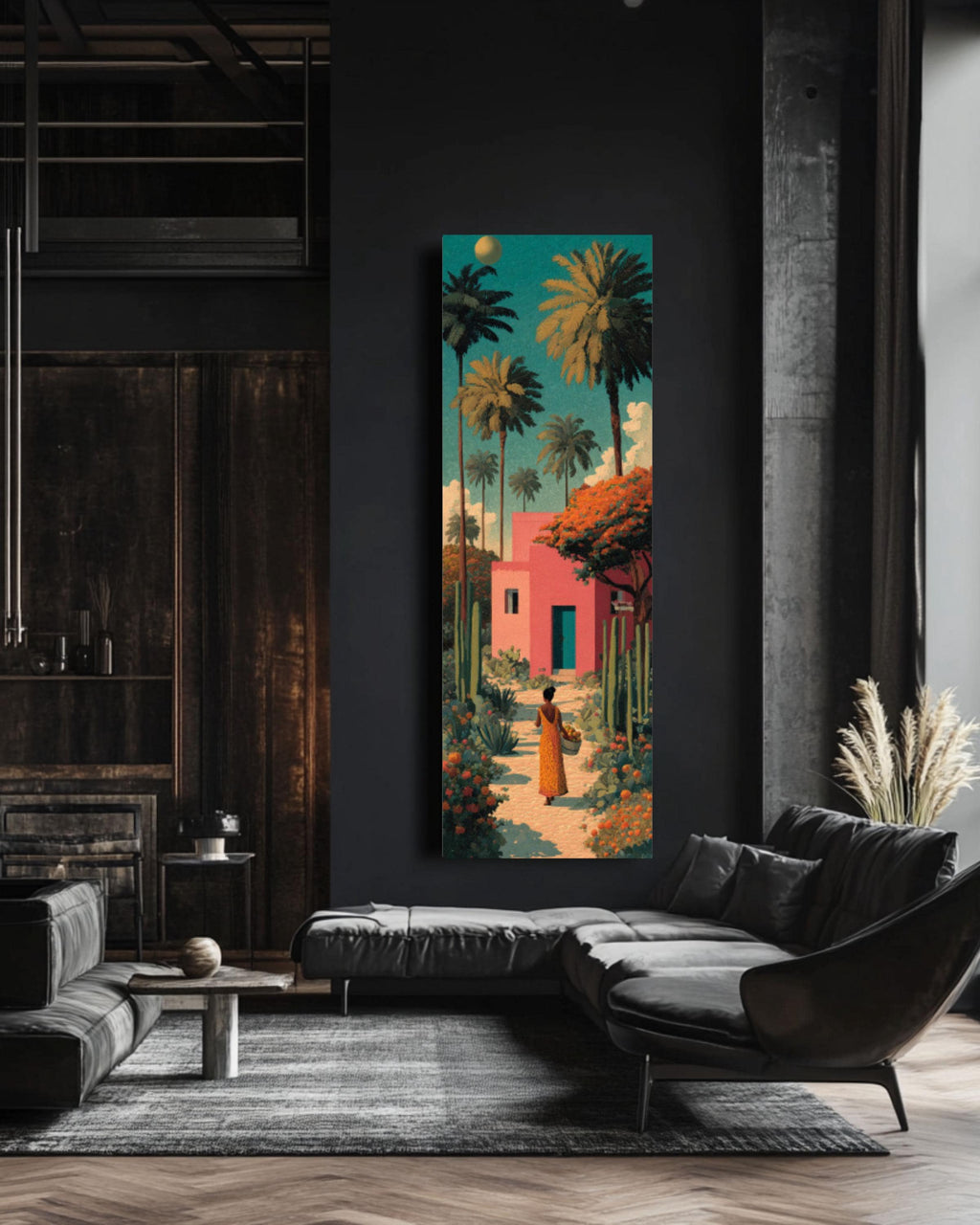 African Woman Tropical Portrait Canvas Art