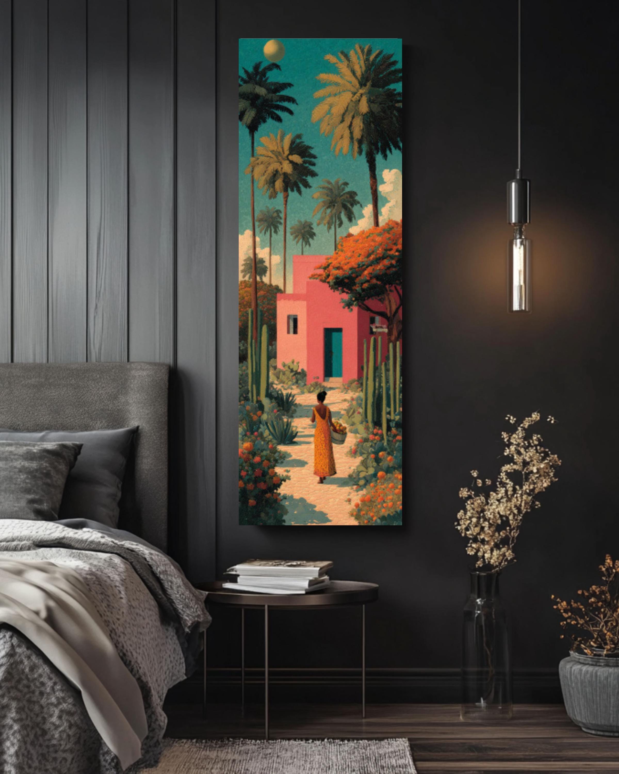 African Woman Tropical Portrait Canvas Art