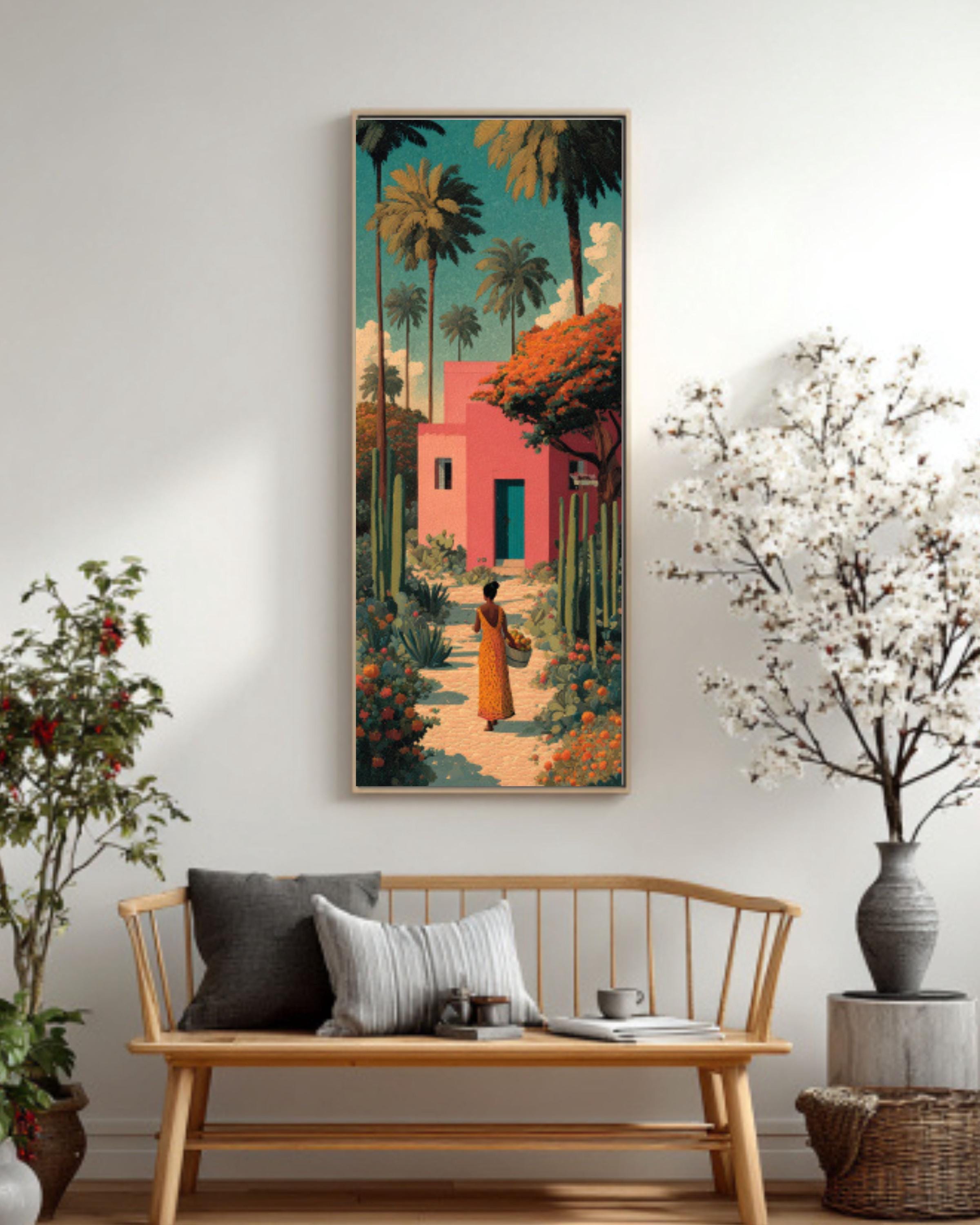 African Woman Tropical Portrait Canvas Art