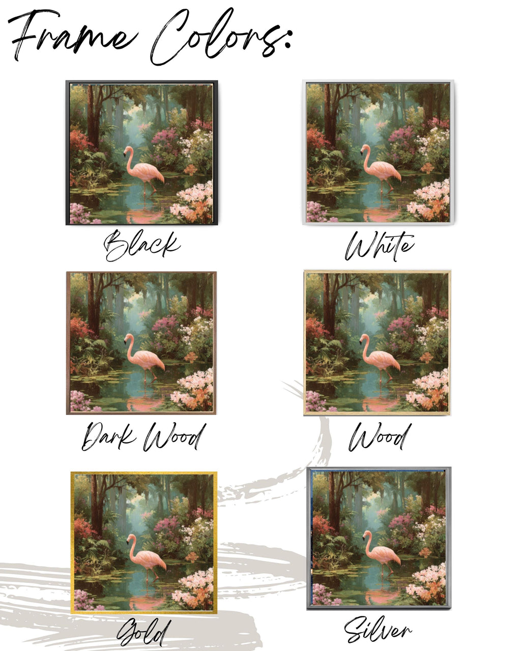 Enchanted Flamingo Swamp Canvas Art – Mystical Wildlife