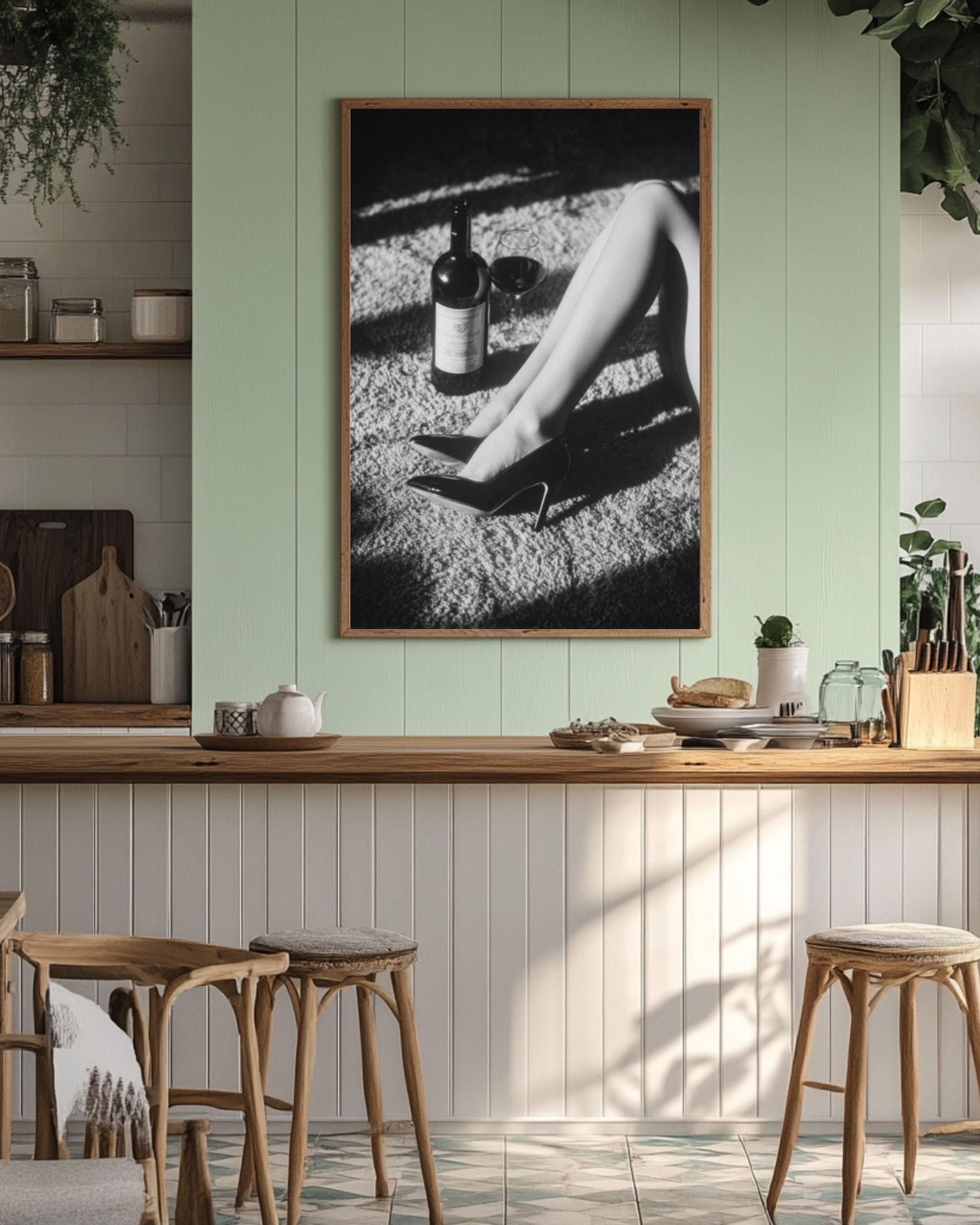 High Heels & Wine Art Print – Fashion Photography Decor