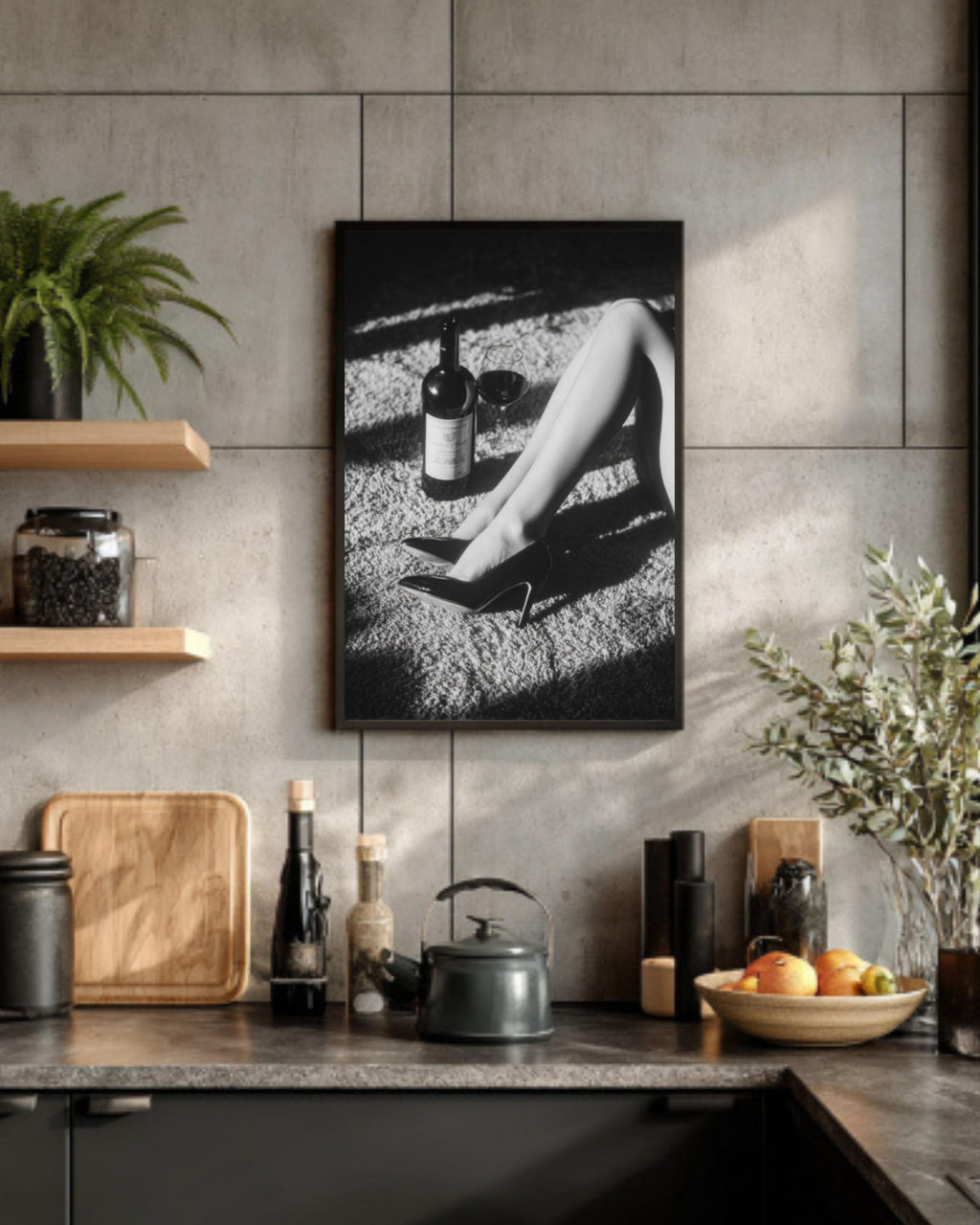 High Heels & Wine Art Print – Fashion Photography Decor