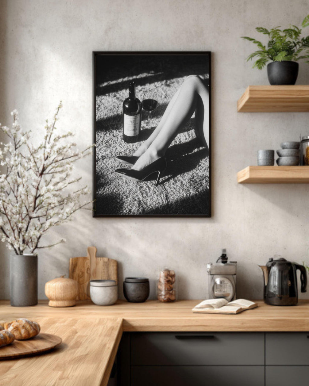 High Heels & Wine Art Print – Fashion Photography Decor