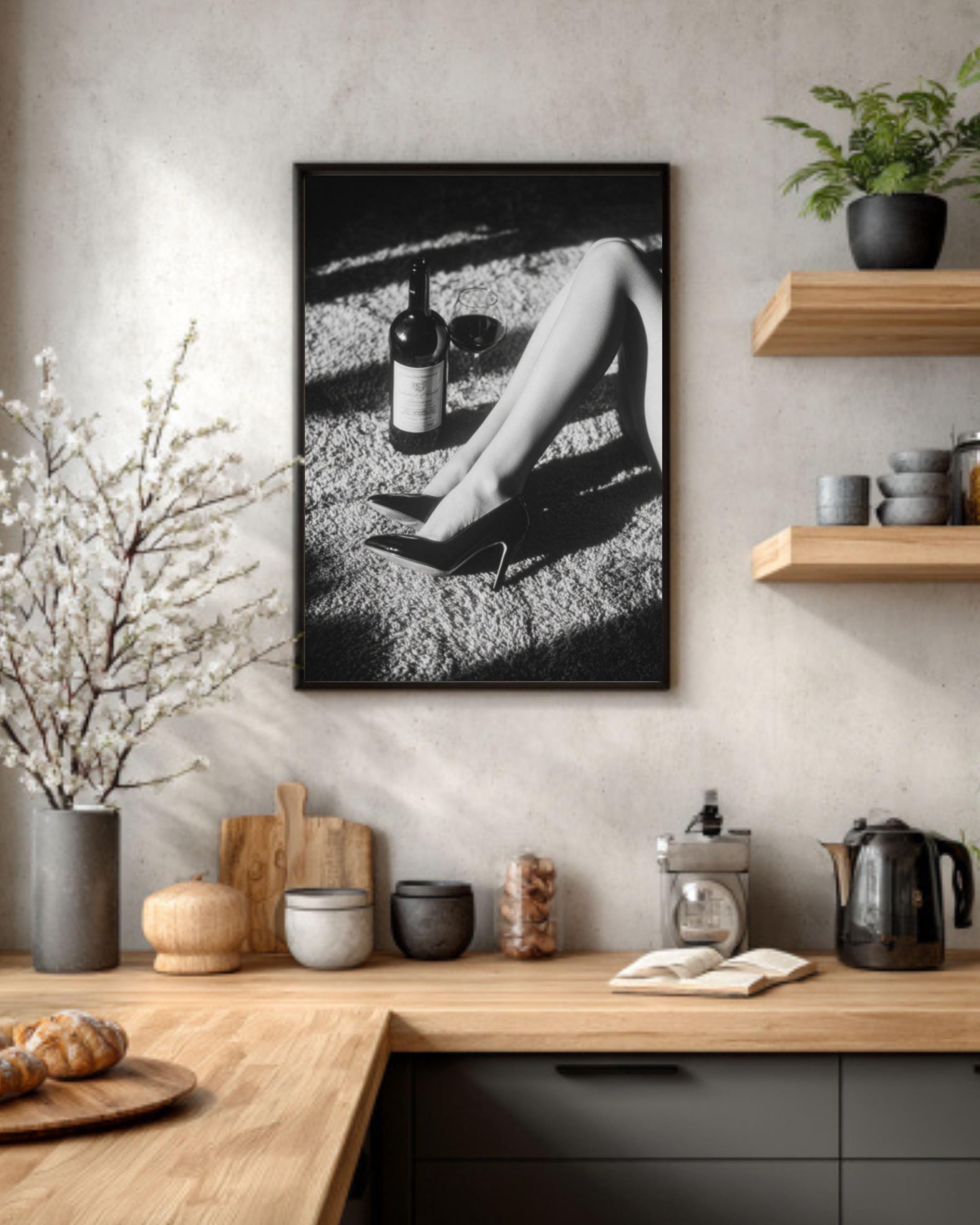 High Heels & Wine Art Print – Fashion Photography Decor