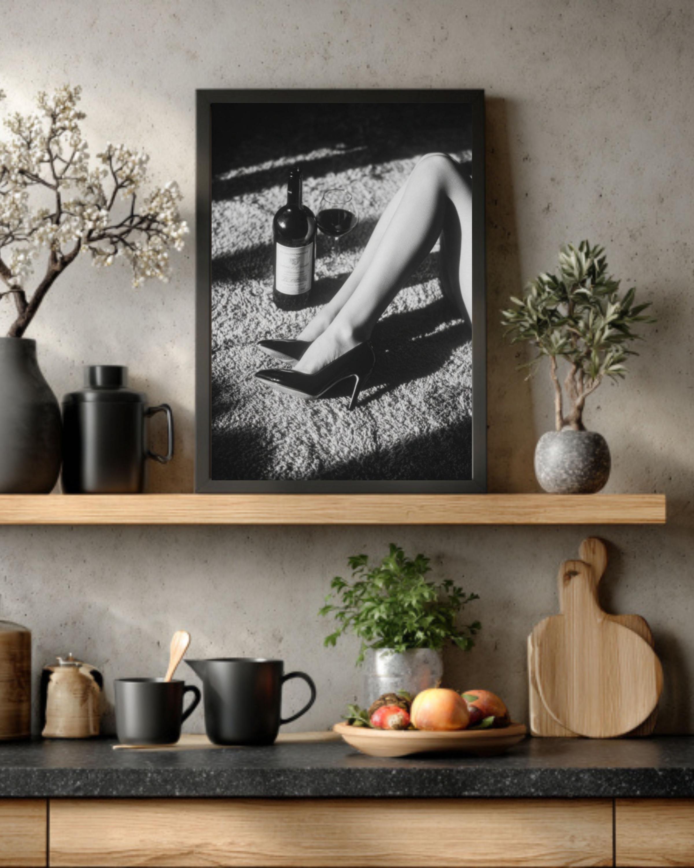 High Heels & Wine Art Print – Fashion Photography Decor
