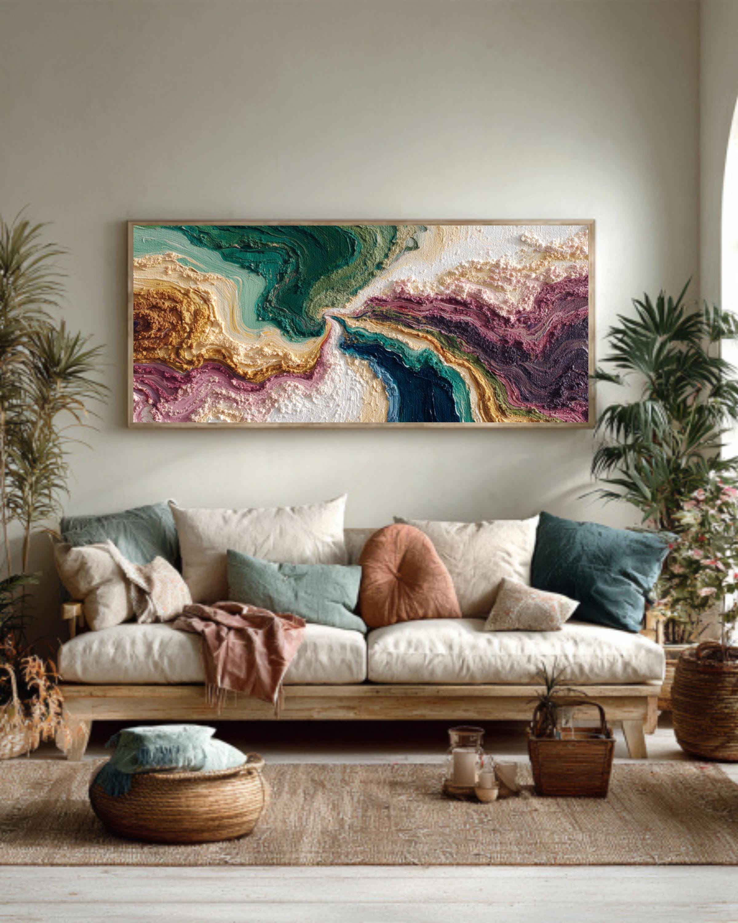 Abstract Water Art Print – Flowing Brushstrokes, Modern Decor