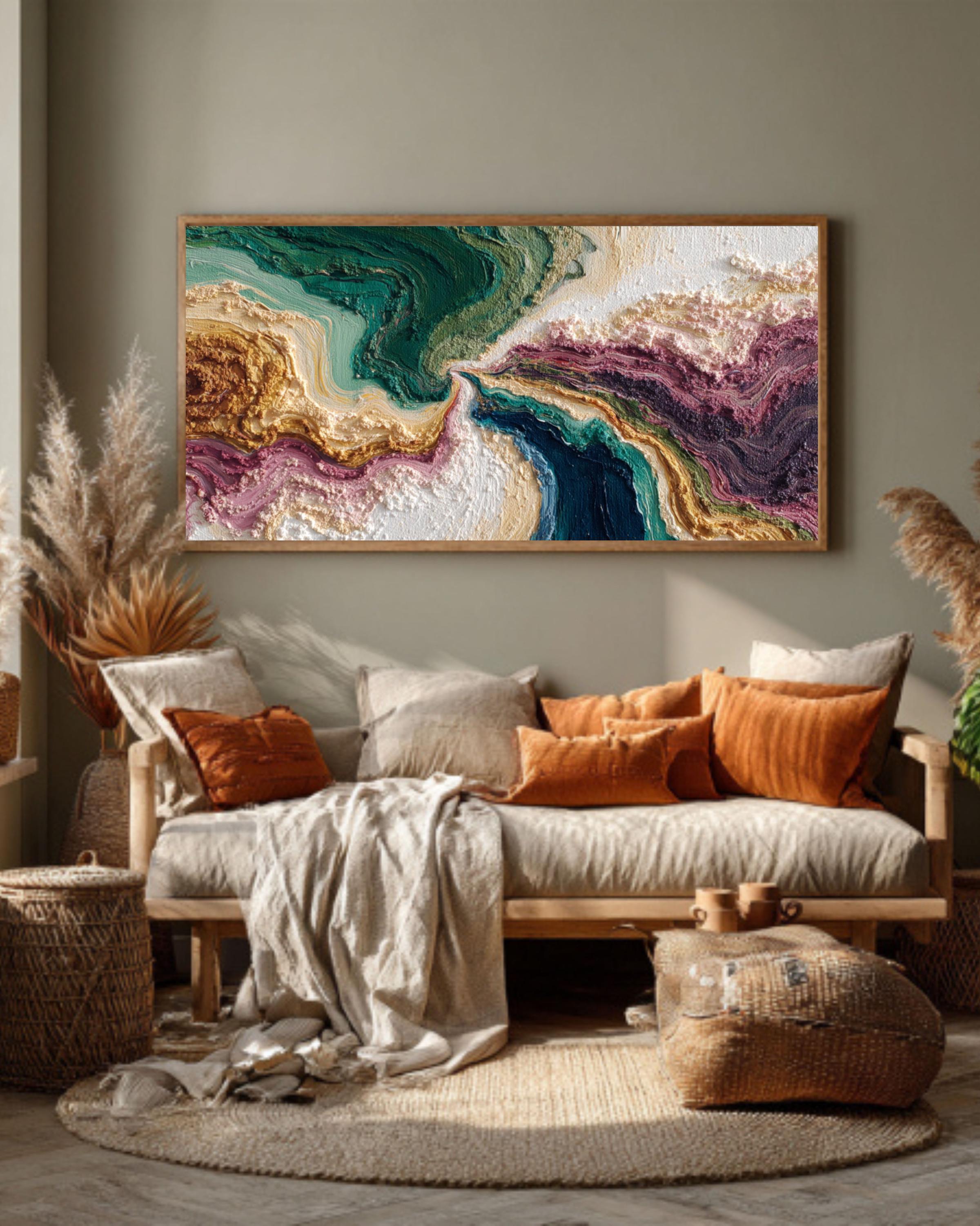 Abstract Water Art Print – Flowing Brushstrokes, Modern Decor