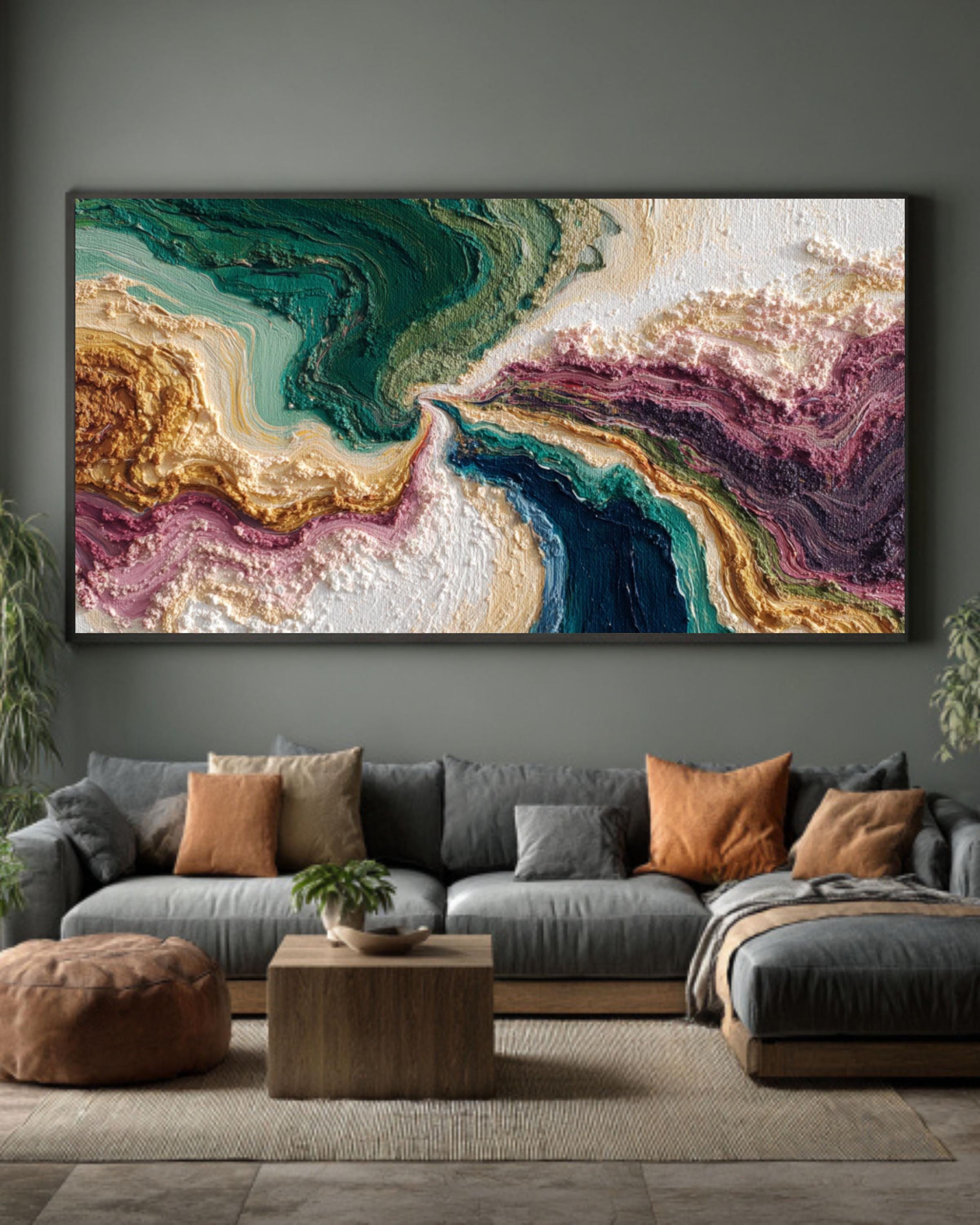 Abstract Water Art Print – Flowing Brushstrokes, Modern Decor