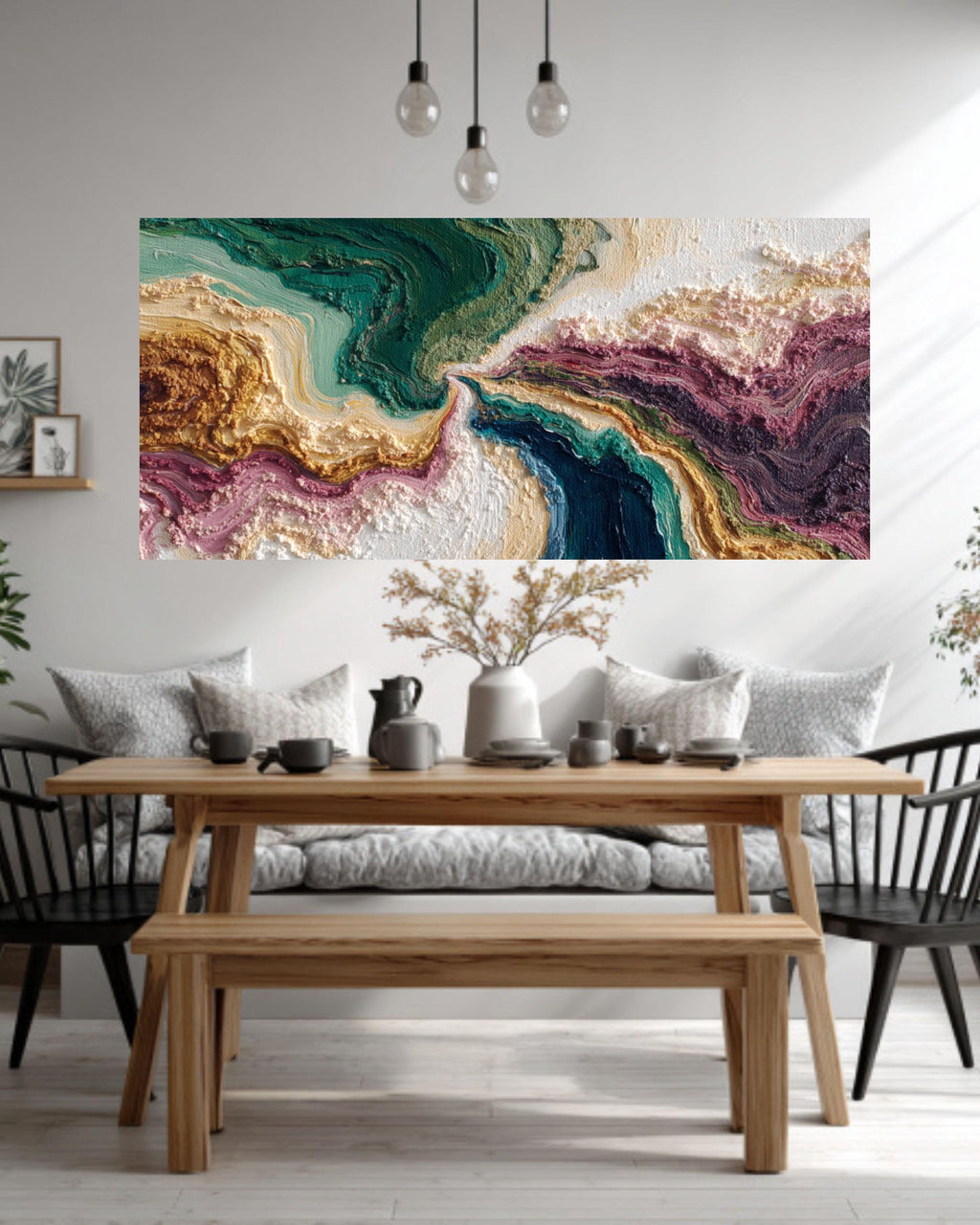 Abstract Water Art Print – Flowing Brushstrokes, Modern Decor