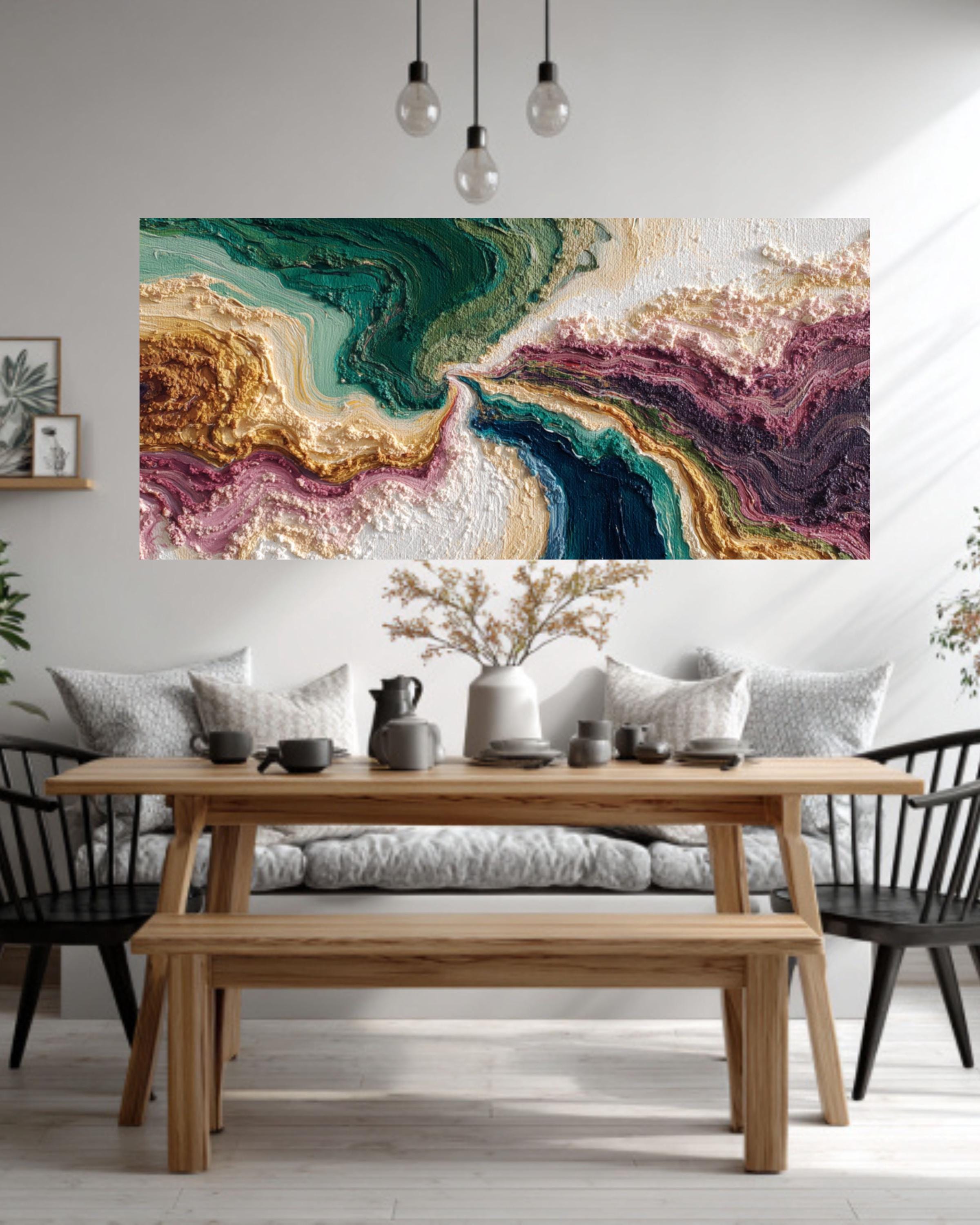 Abstract Water Art Print – Flowing Brushstrokes, Modern Decor