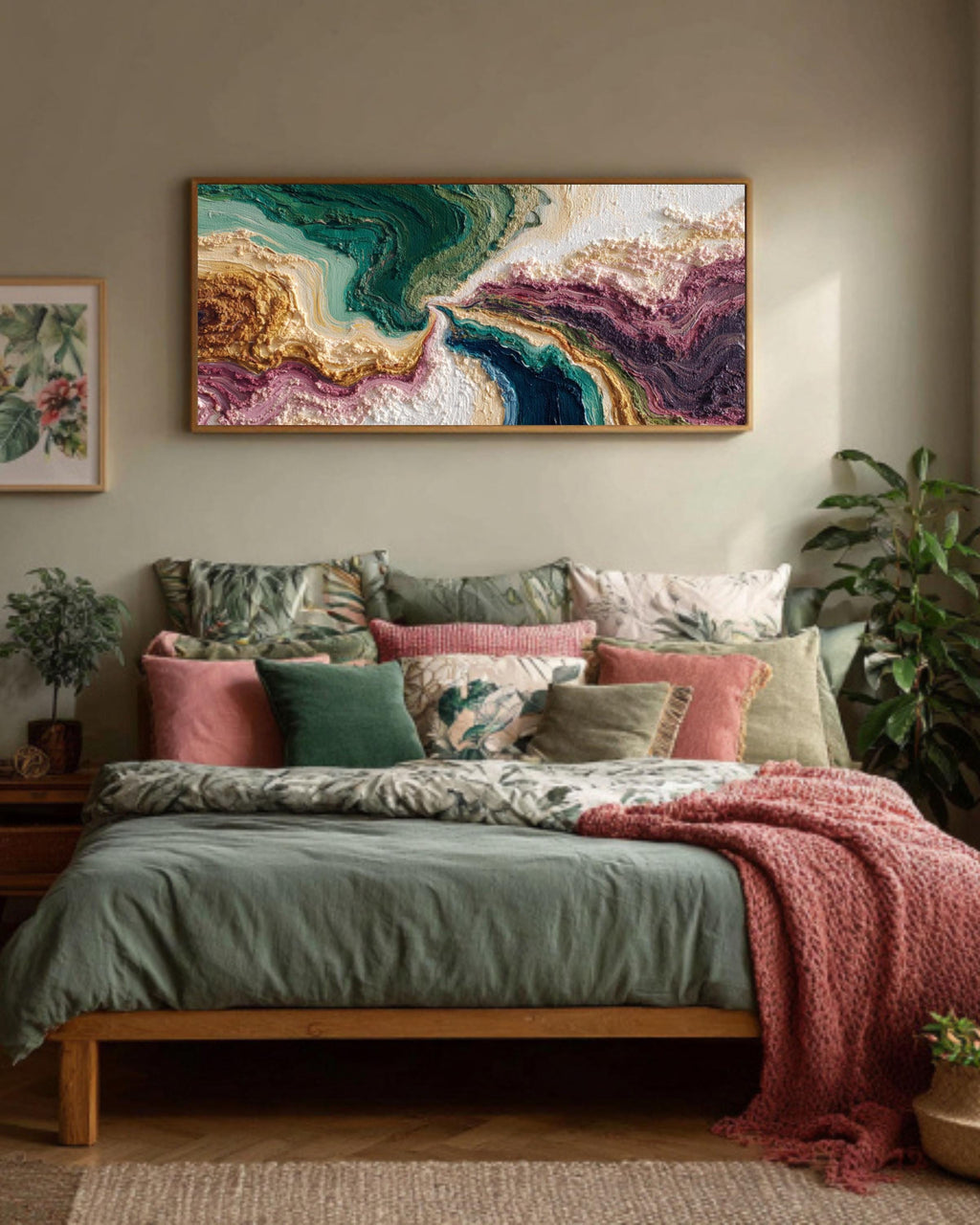 abstract water art print flowing brushstrokes modern decor