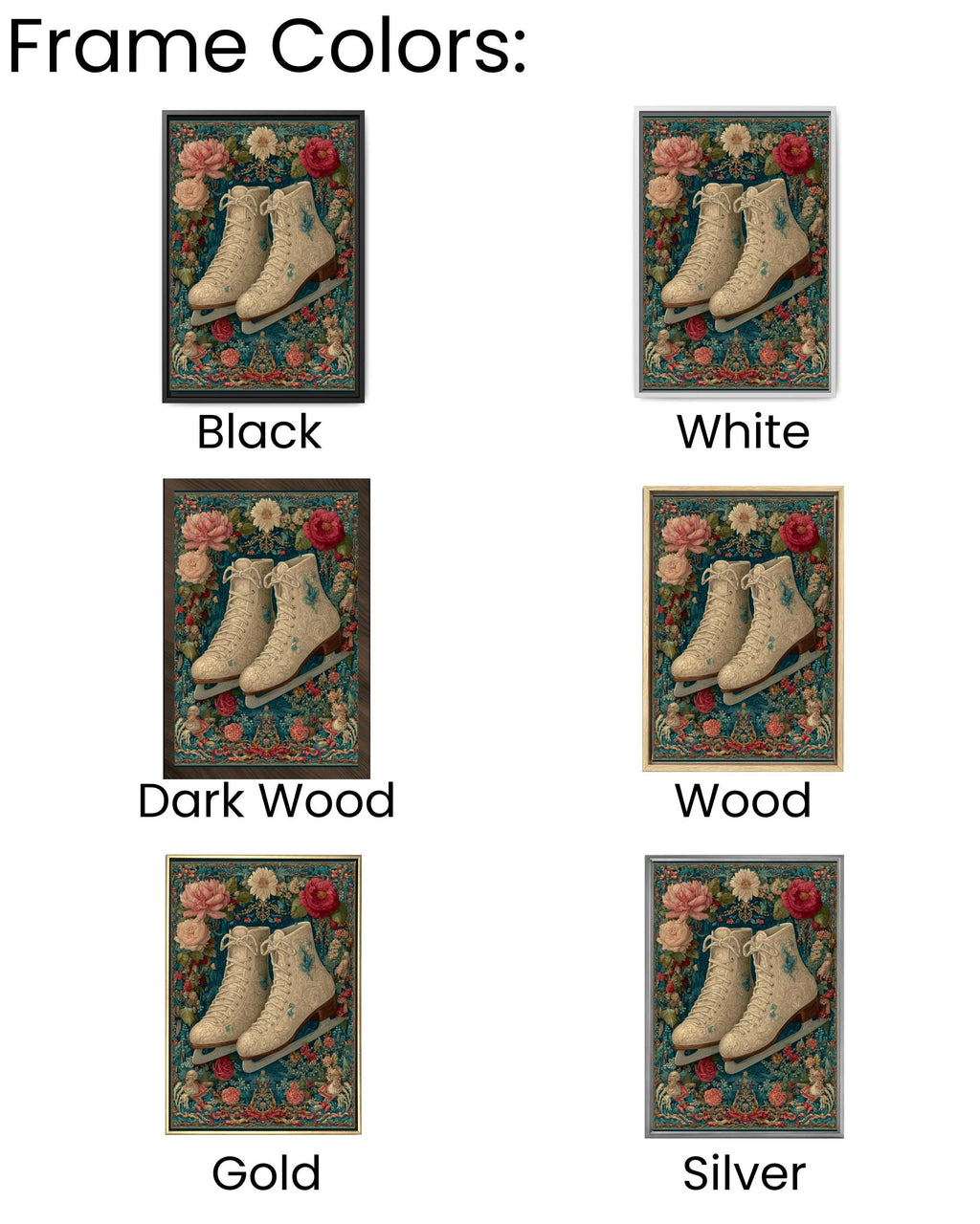 Victorian Ice Skates Art Print â€“ Tapestry Christmas Decor Canvas Wall Art Print – Premium Home Decor