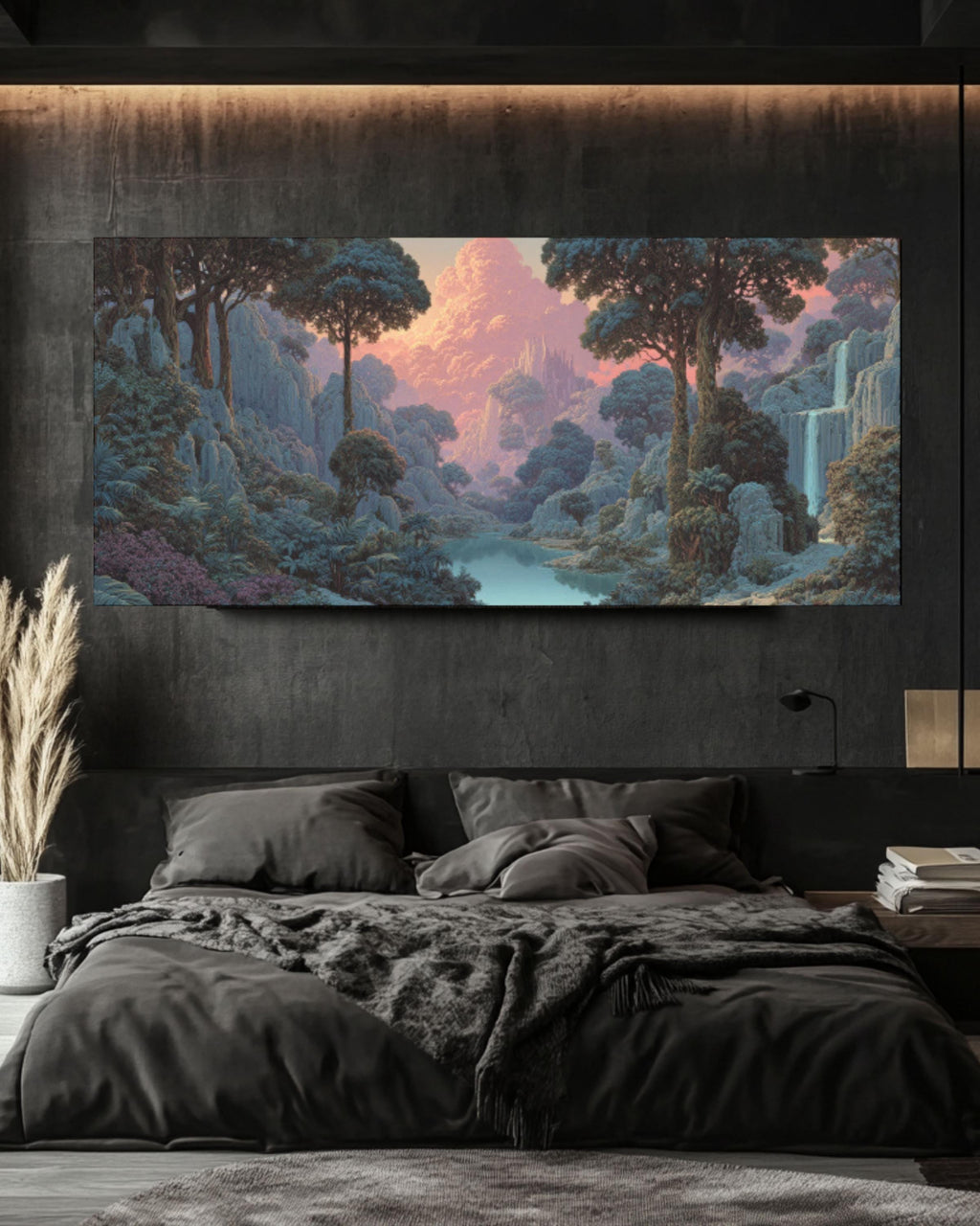 Fantasy Forest Landscape Canvas Art â€“ Roger Dean & Alex Grey Style Canvas Wall Art Print – Premium Home Decor