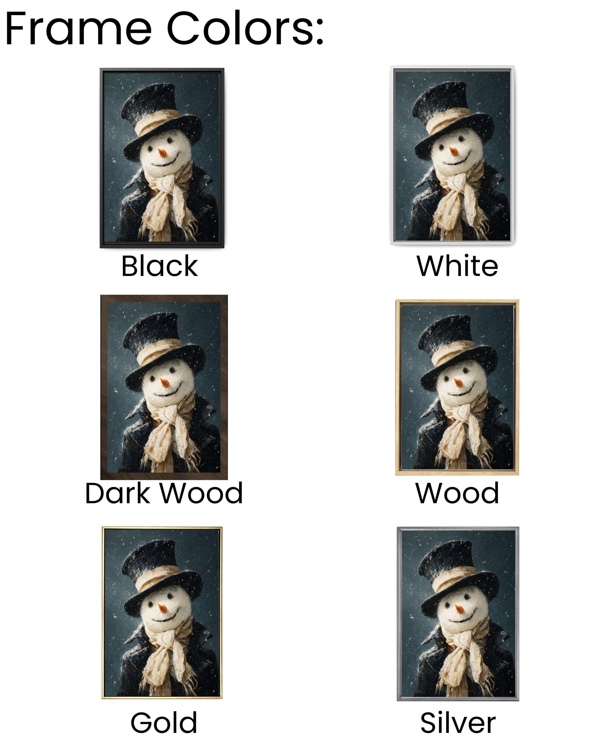 Smiling Snowman Winter Canvas Wall Art – Whimsical Holiday Painting
