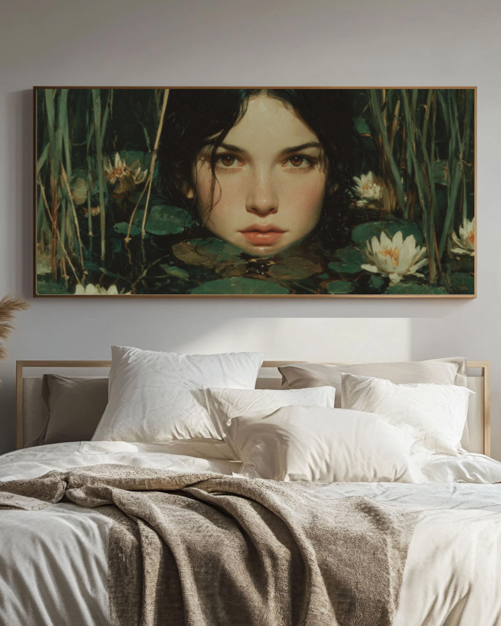 Mystical Girl by Lake Canvas Wall Art – Hyper Realistic Fantasy Painting