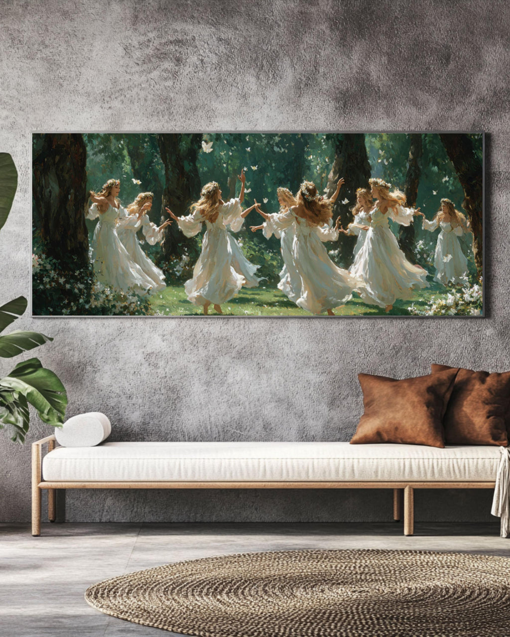 Dancing Forest Fairies Canvas Wall Art – Ethereal Fantasy Print
