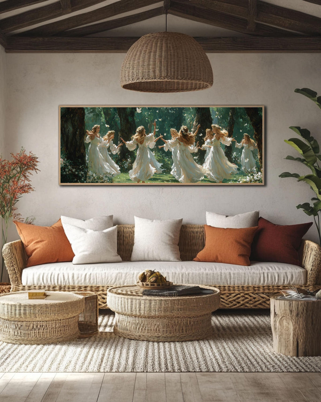 Dancing Forest Fairies Canvas Wall Art – Ethereal Fantasy Print