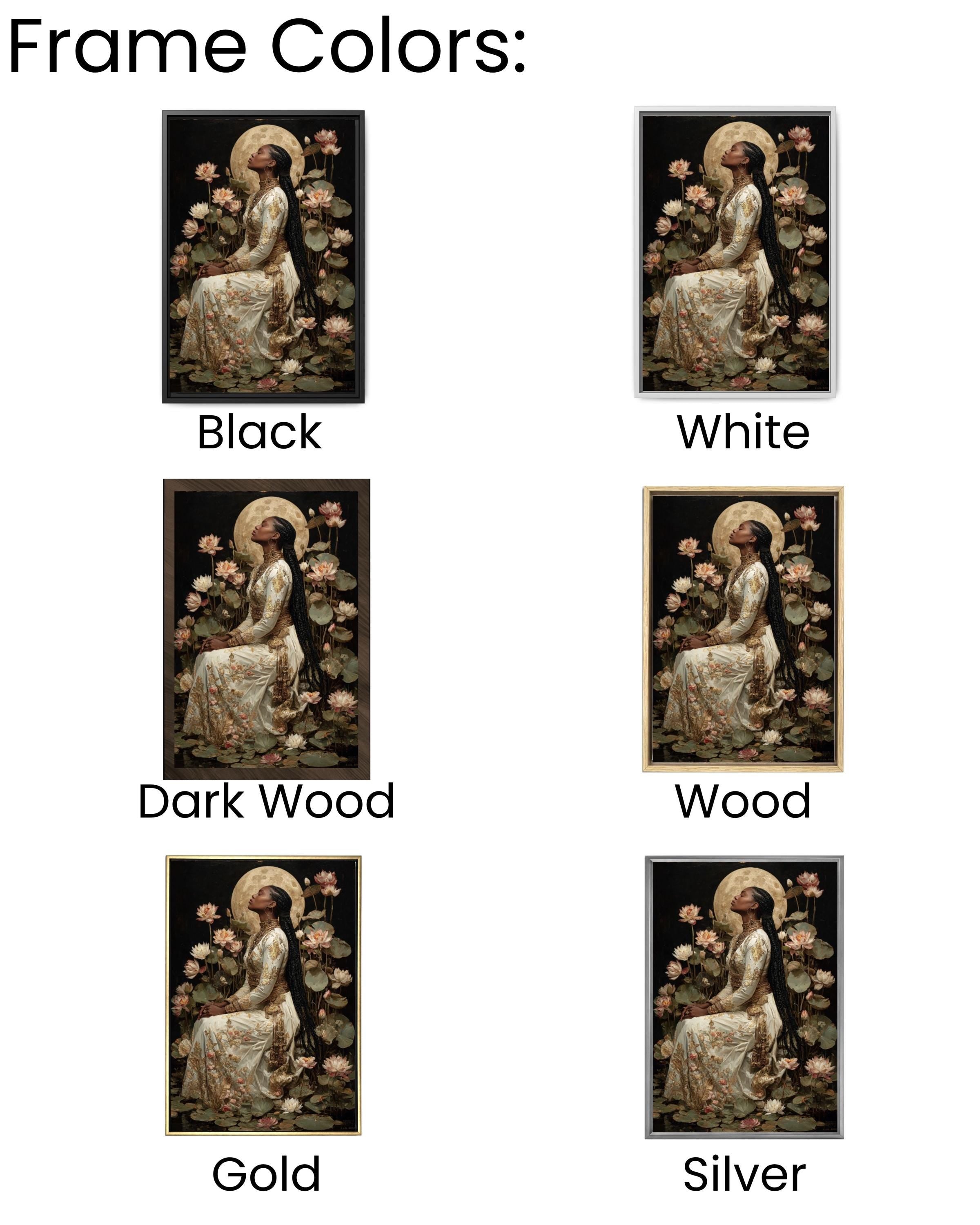 Baroque Moonlit Goddess Canvas Wall Art – Classical Woman with Lilies