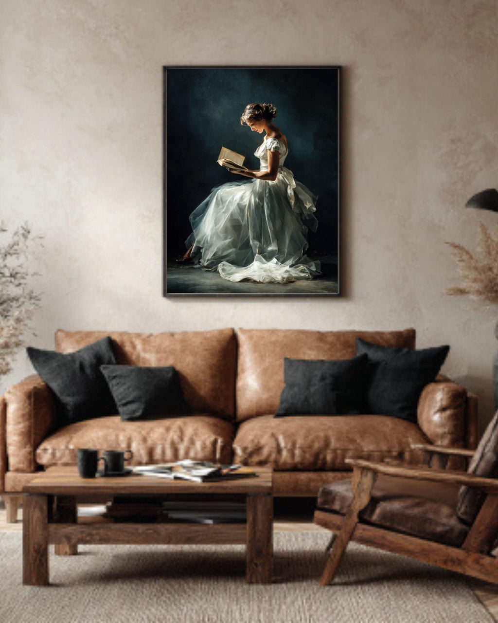 Woman Reading Oil Painting â€“ Sargent Style, Minimalist Portrait Print Canvas Wall Art Print – Premium Home Decor