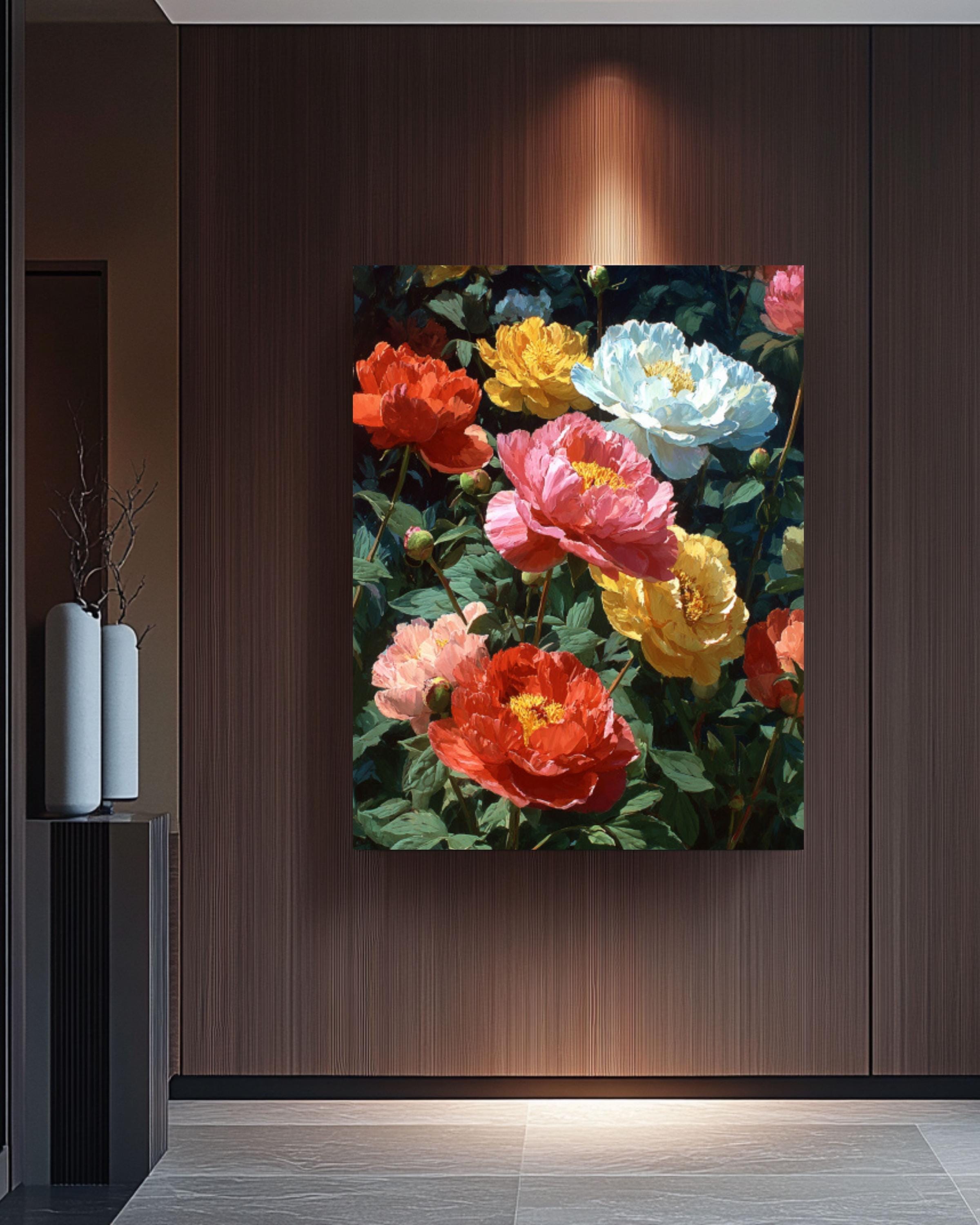 Vibrant Peony Canvas Art â€“ Colorful Floral Print, Botanical Wall Decor Canvas Wall Art Print – Premium Home Decor