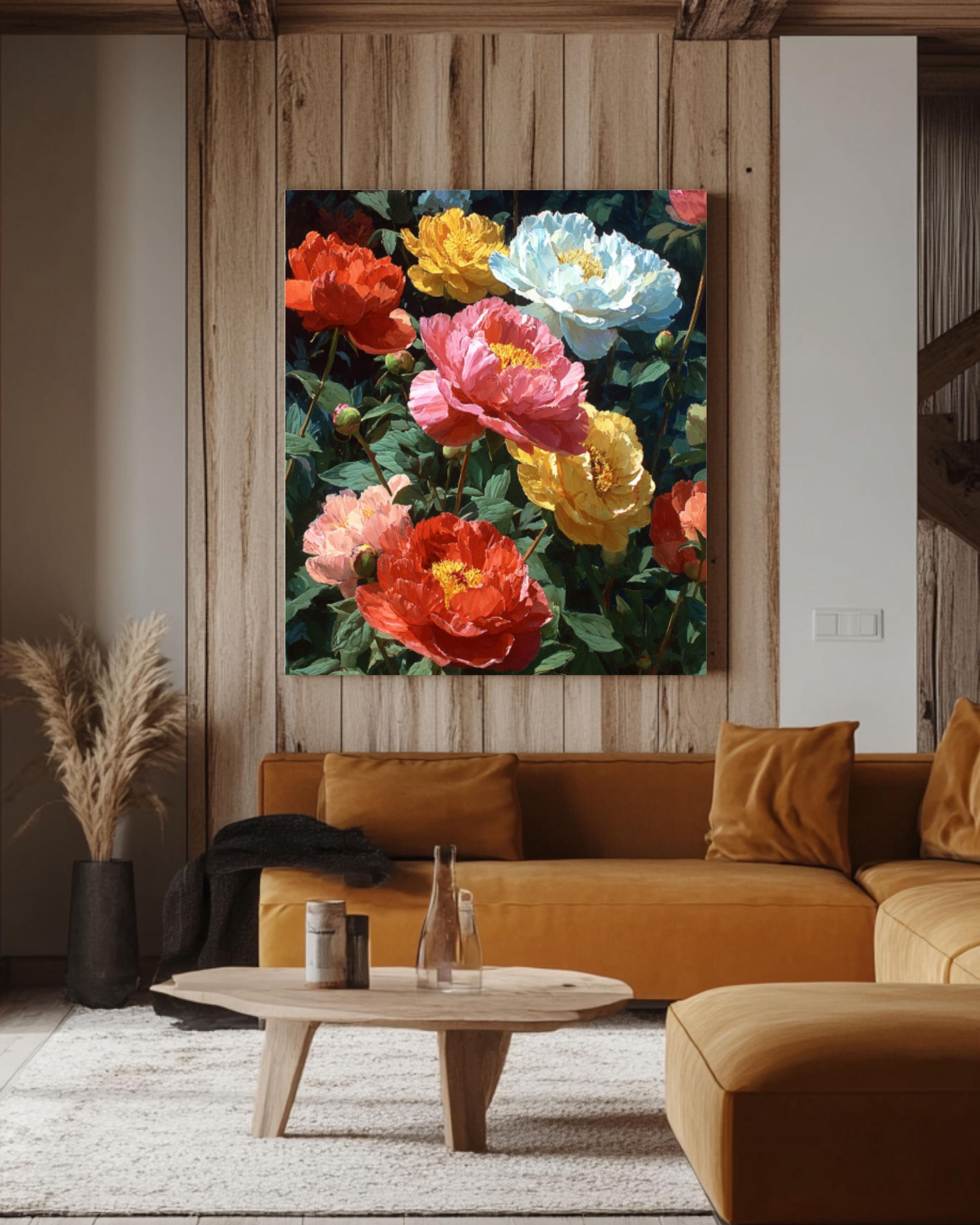Vibrant Peony Canvas Art â€“ Colorful Floral Print, Botanical Wall Decor Canvas Wall Art Print – Premium Home Decor