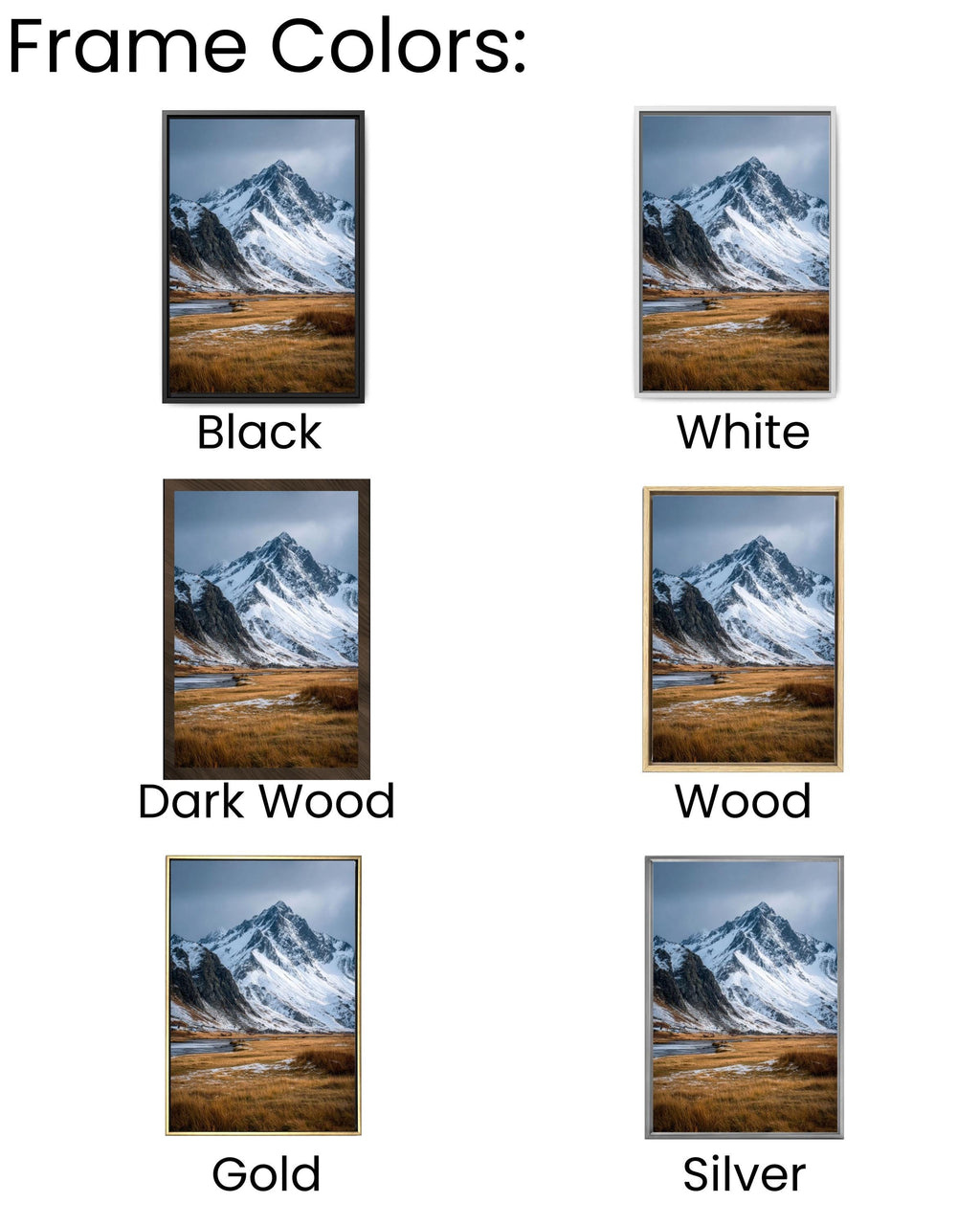 Snowy Nordic Mountain Landscape Photography Canvas Wall Art