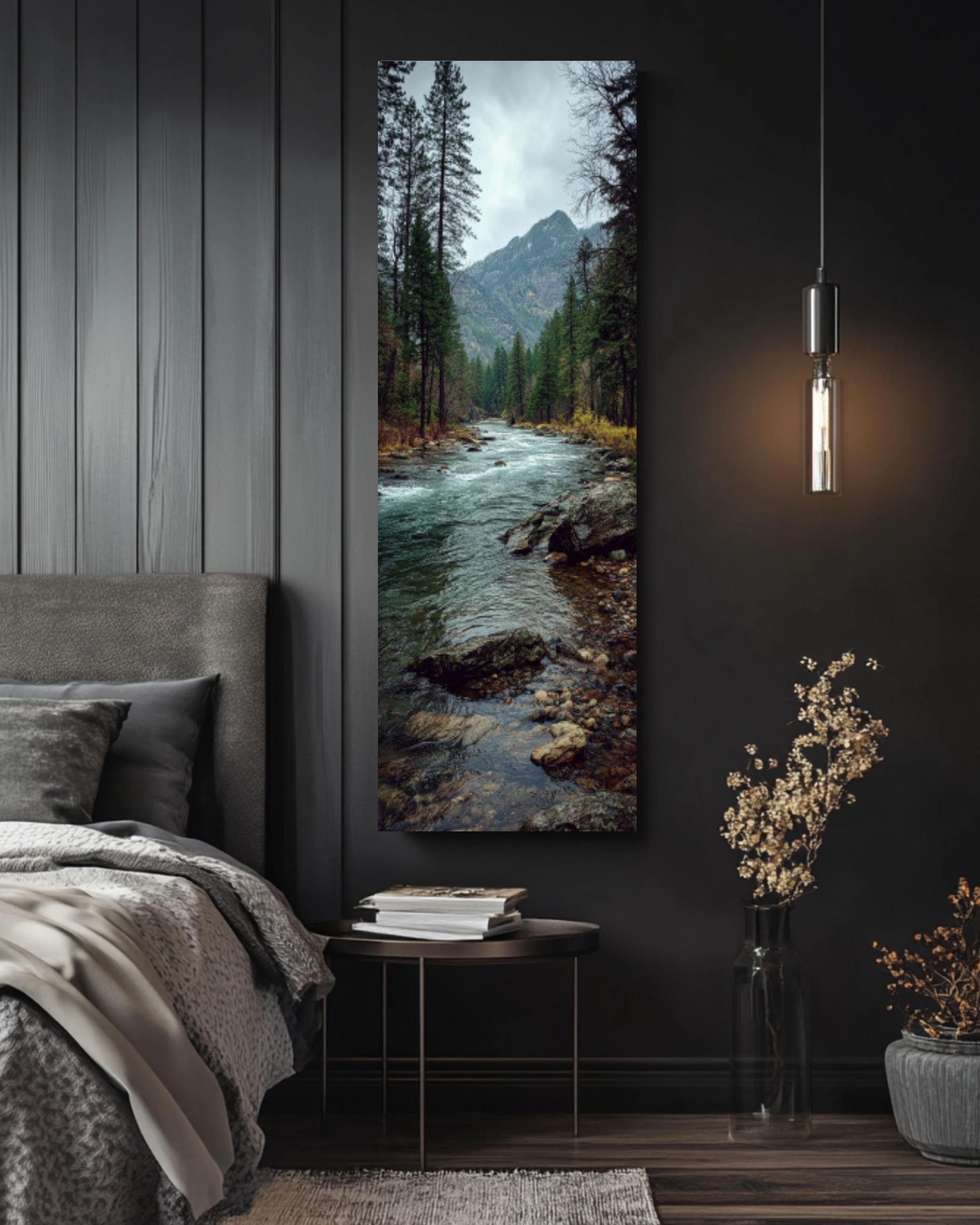 River Wilderness Nature Photography Canvas Wall Art – Mountain Landscape