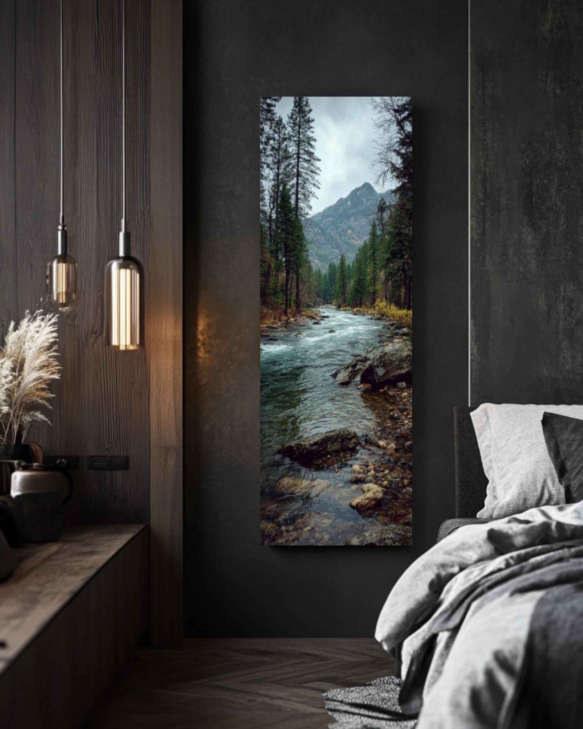 River Wilderness Nature Photography Canvas Wall Art – Mountain Landscape