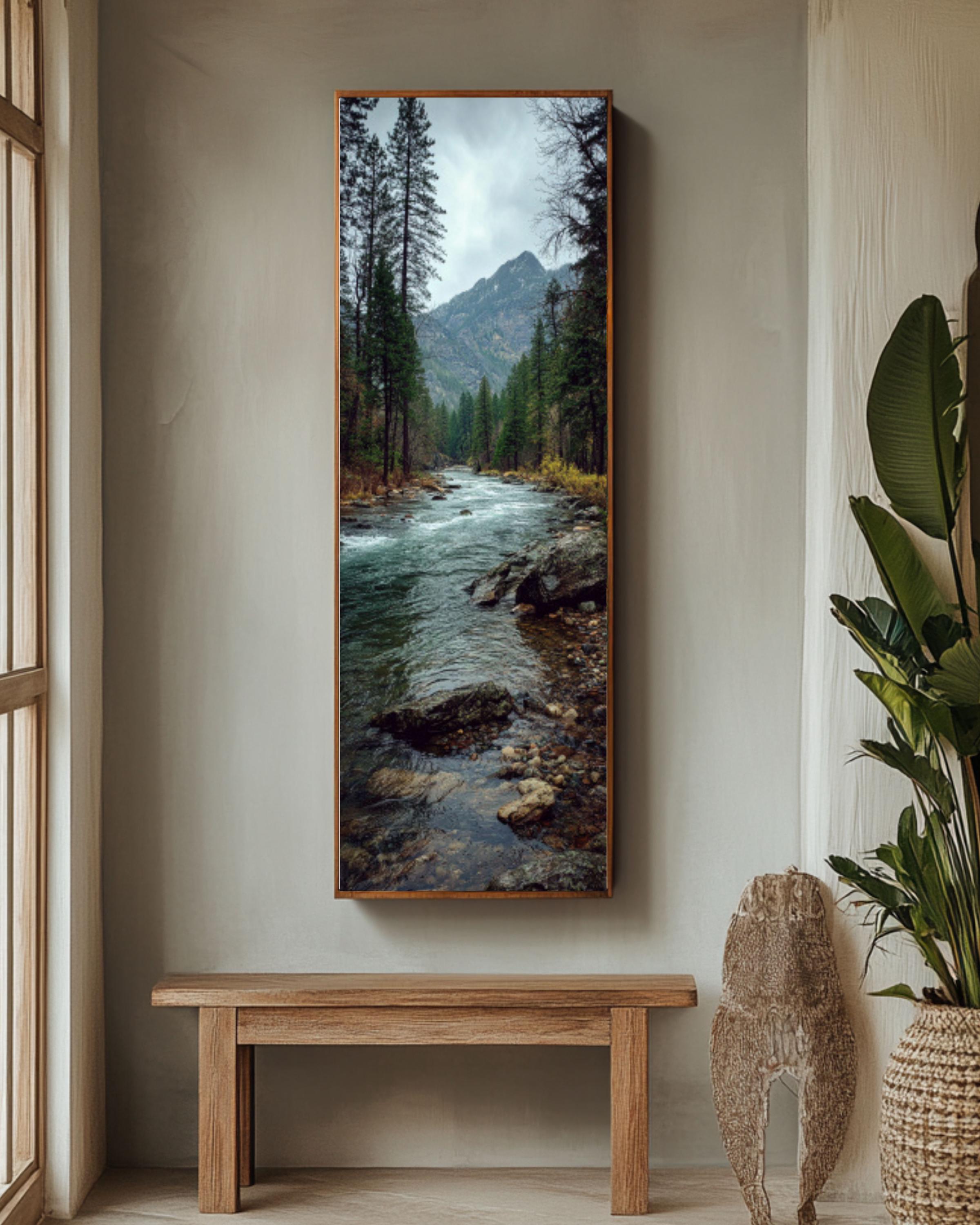 River Wilderness Nature Photography Canvas Wall Art – Mountain Landscape